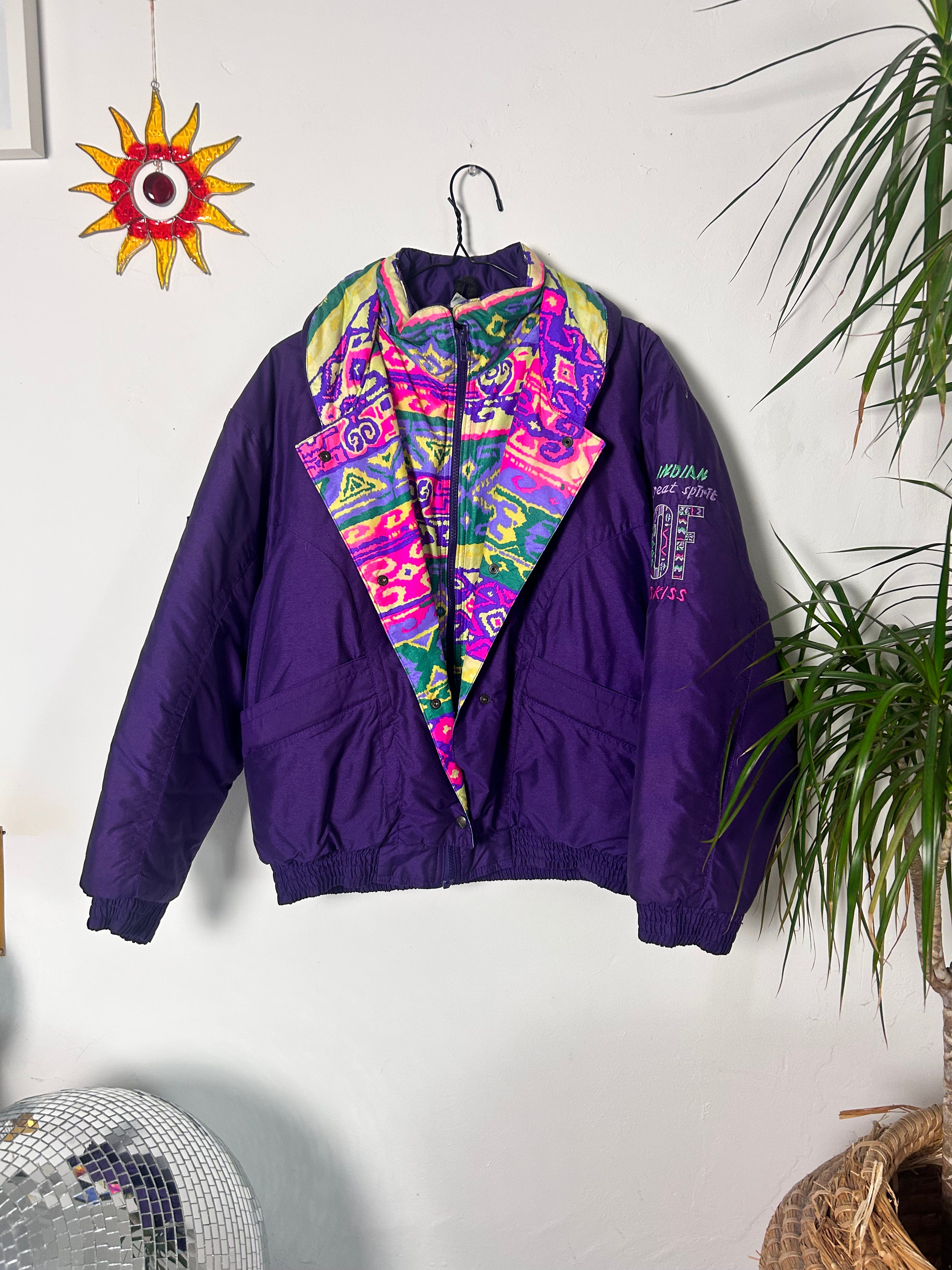 Purple 80's Ski Jacket Size S