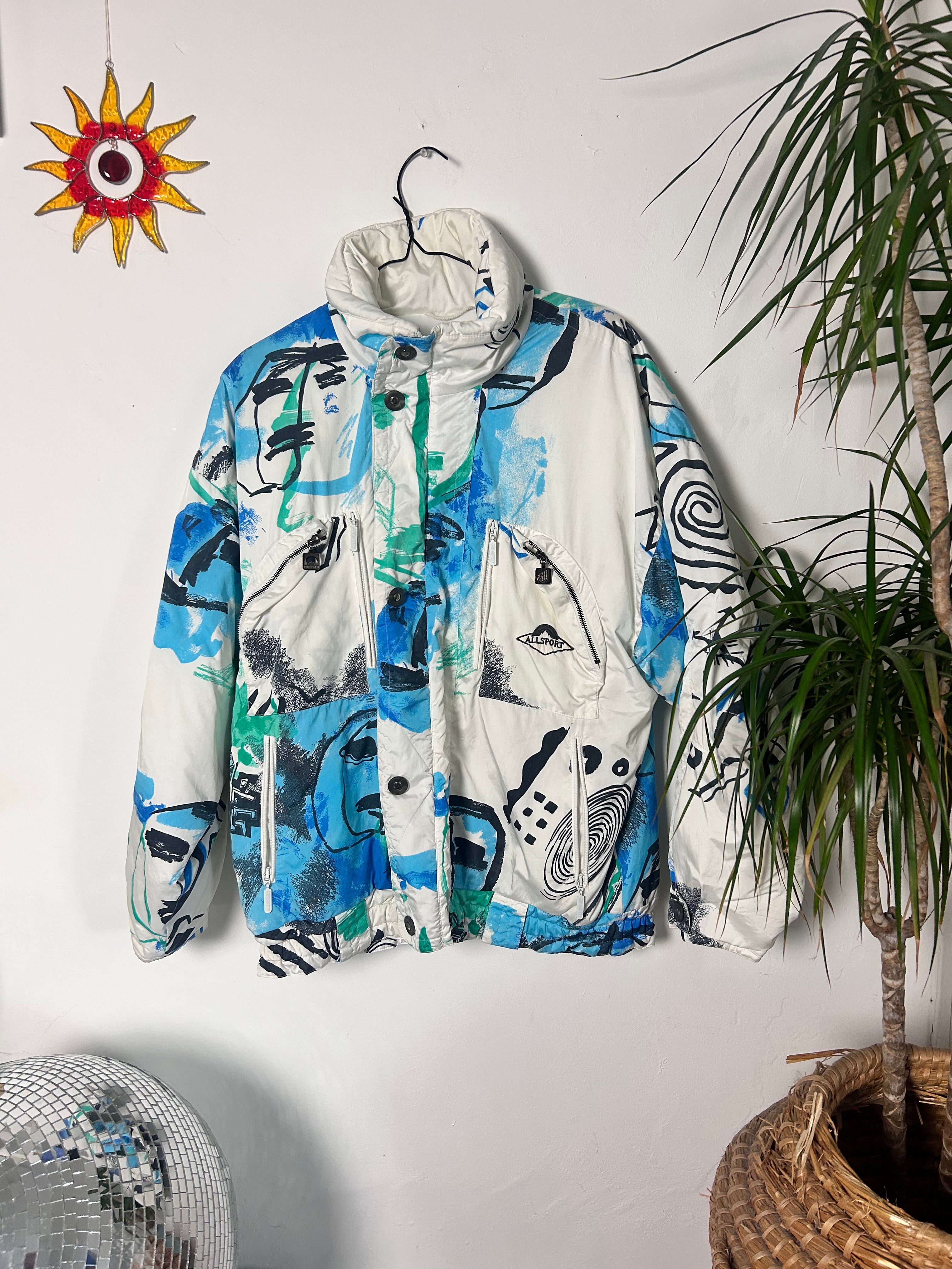 Picasso Swirl 80's Ski Jacket Size L