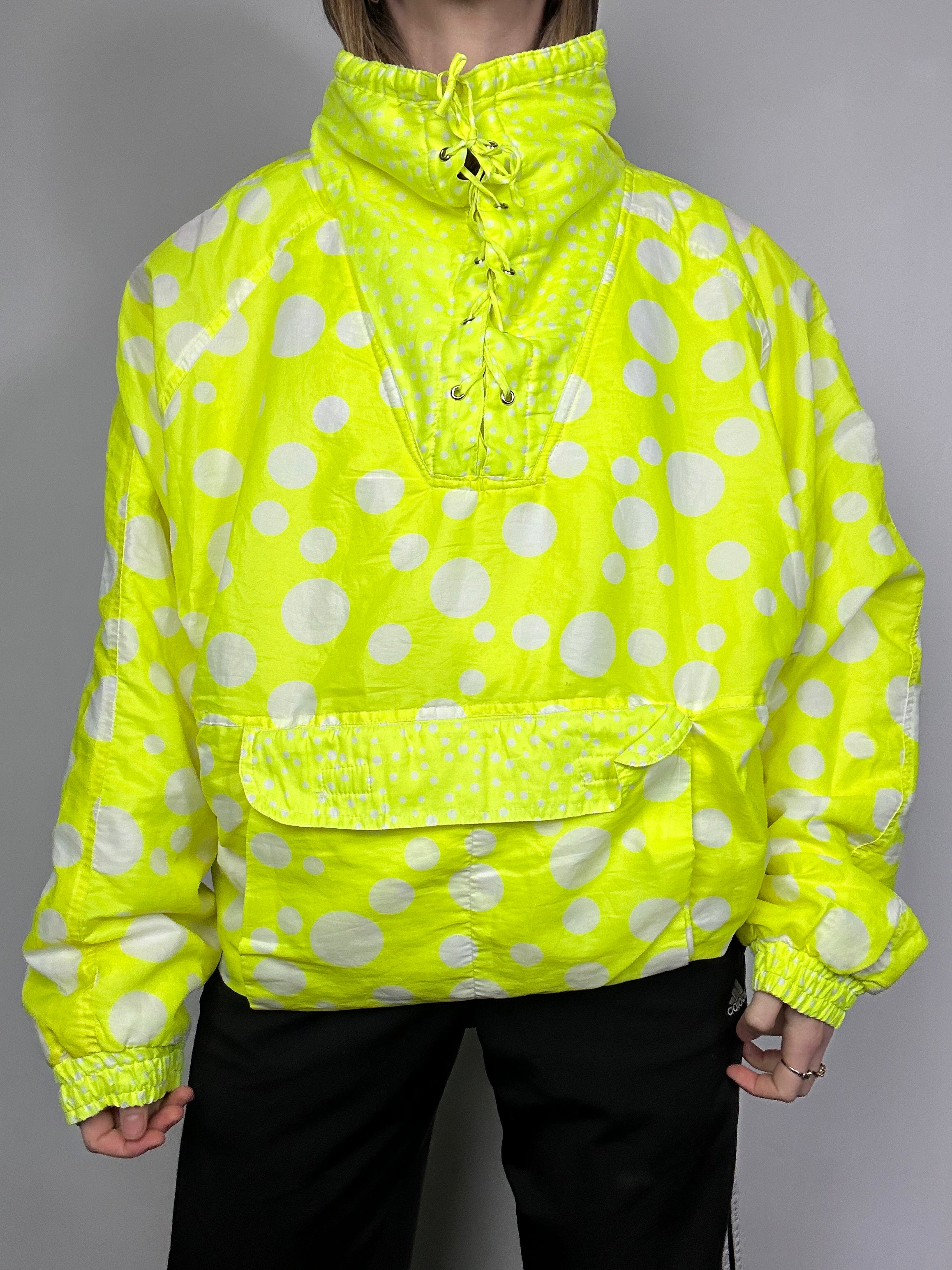 Neon 80's Polkadot Ski Jacket Size M/L