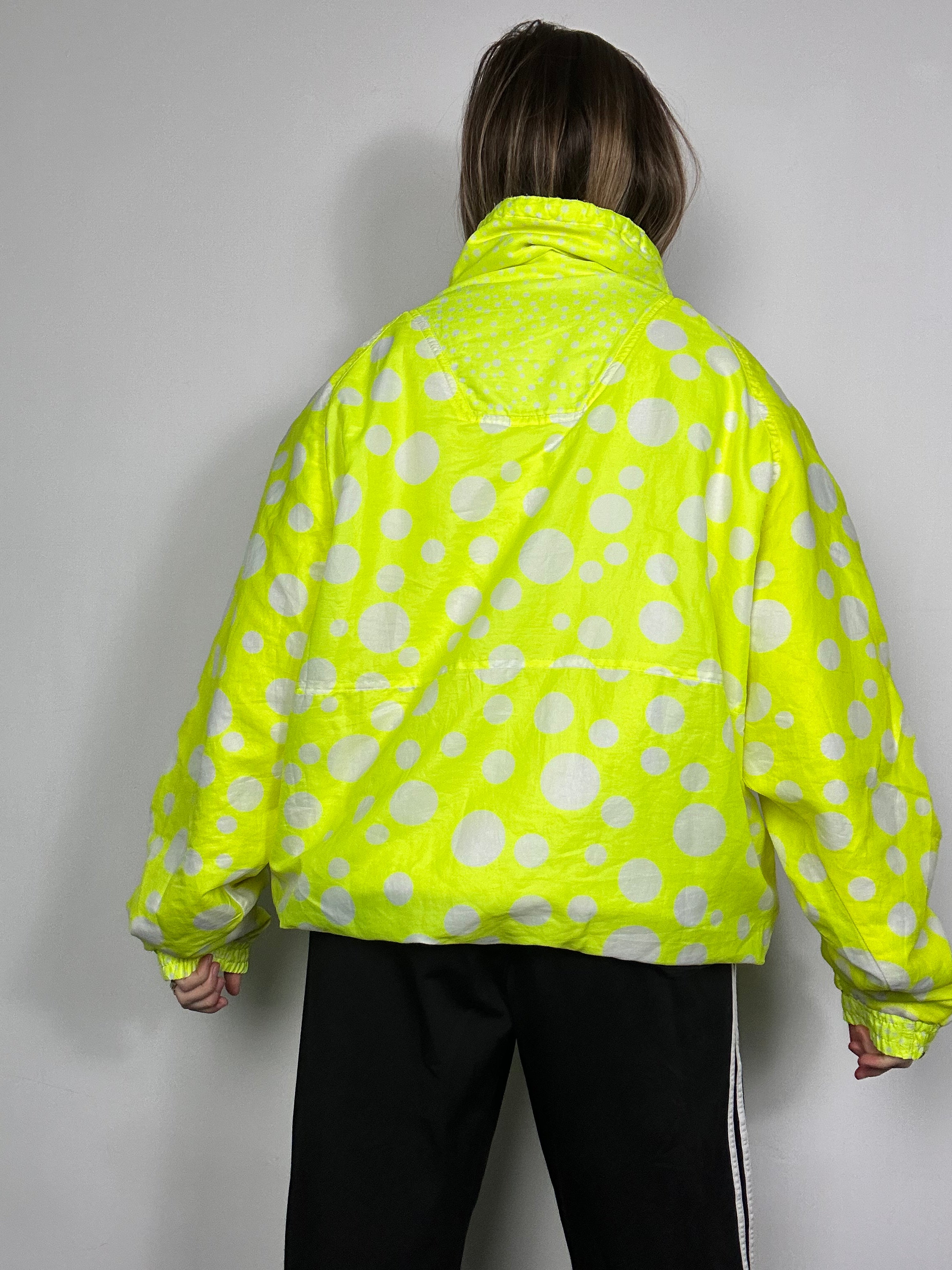 Neon 80's Polkadot Ski Jacket Size M/L