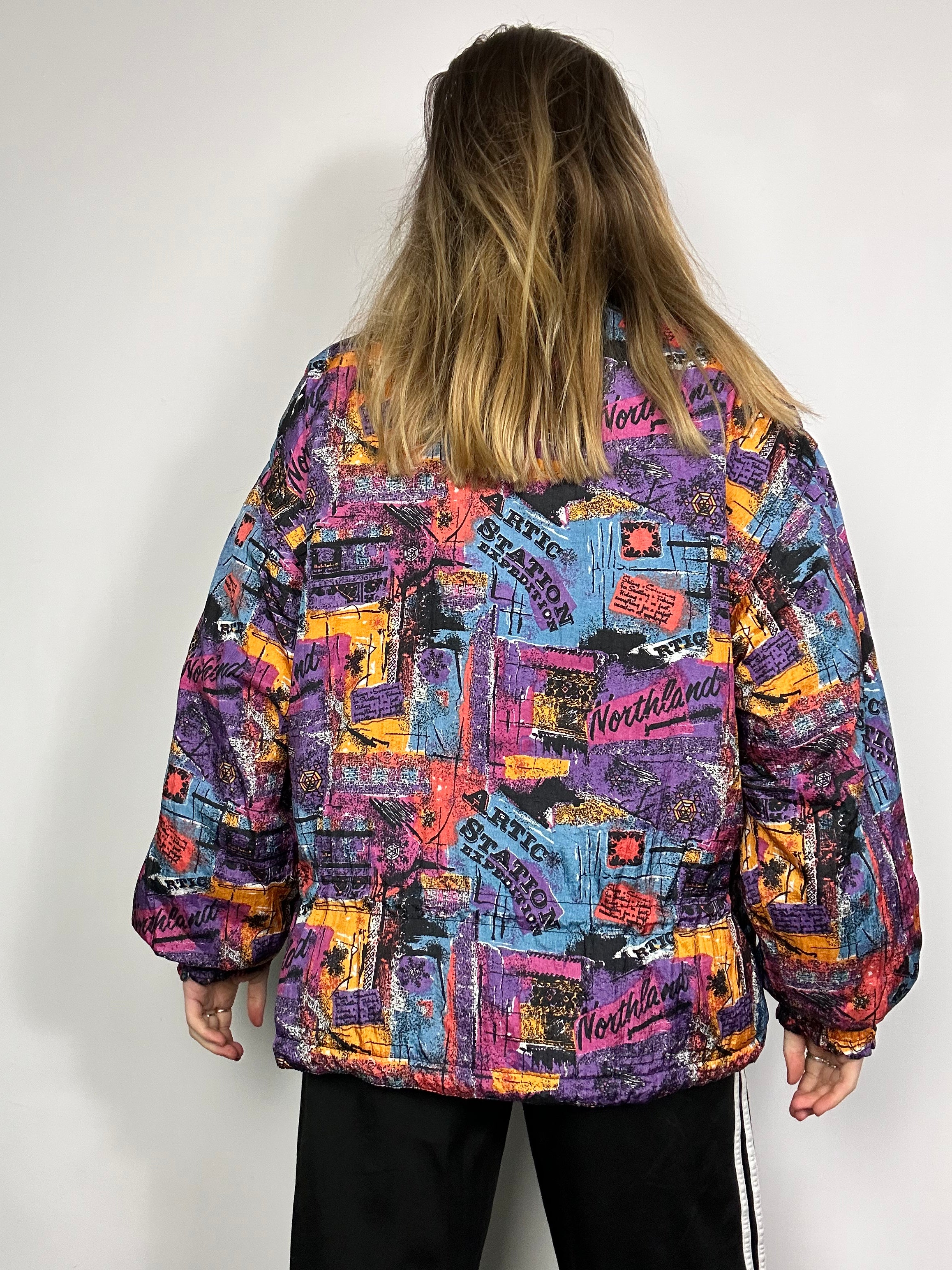 Crazy 80's Print Ski Jacket Size M
