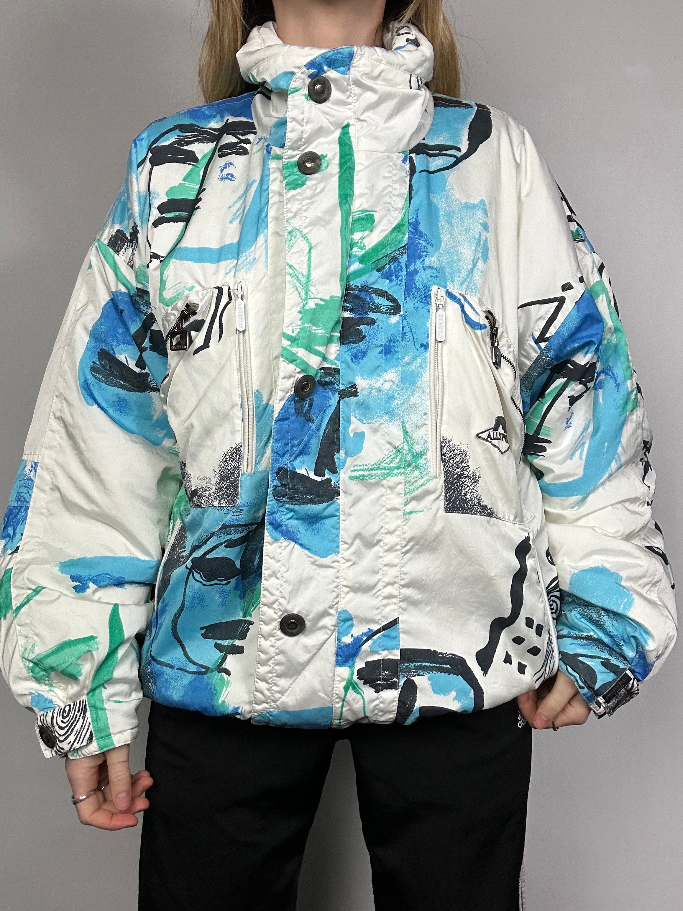 Picasso Swirl 80's Ski Jacket Size L