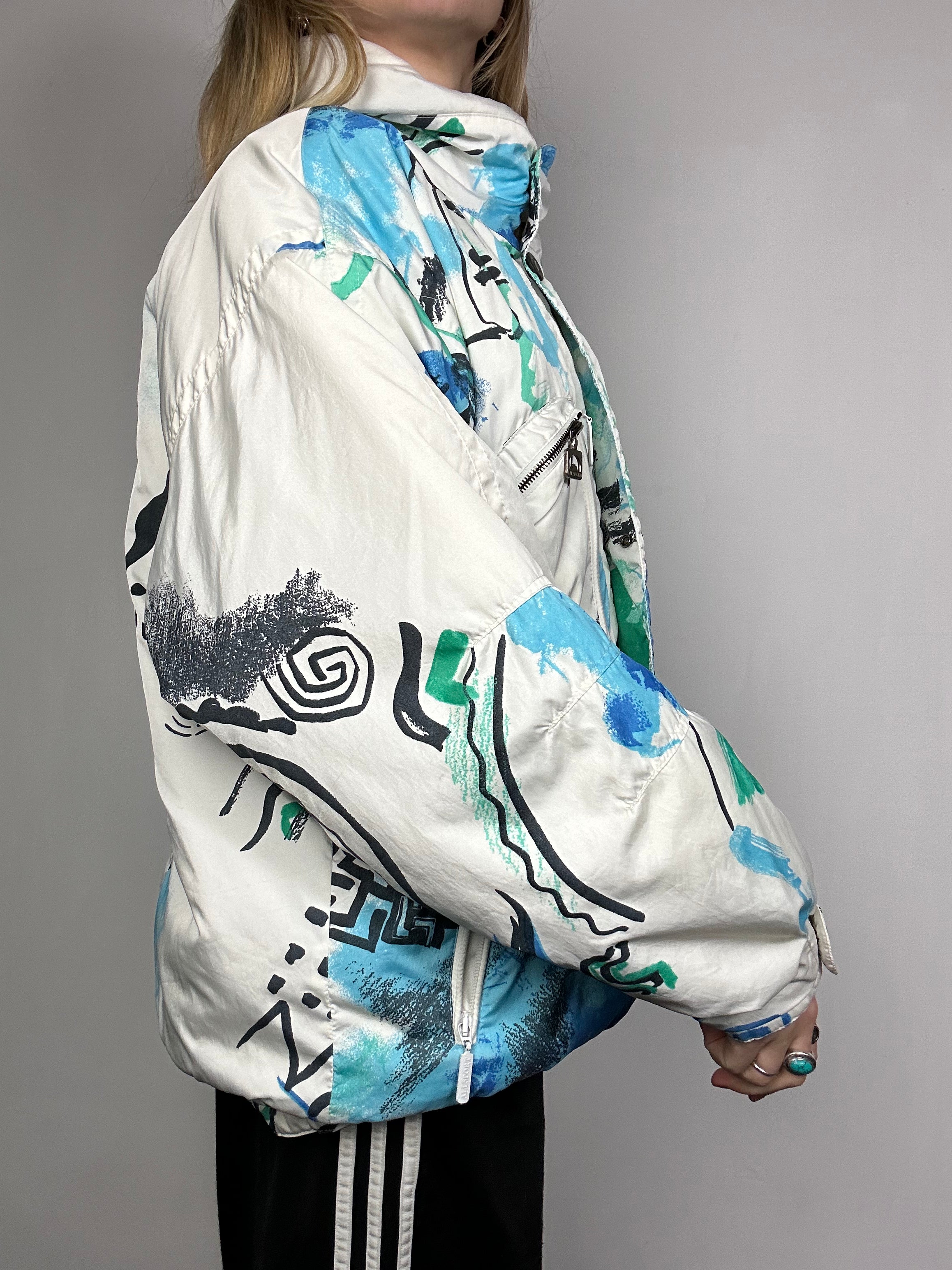 Picasso Swirl 80's Ski Jacket Size L