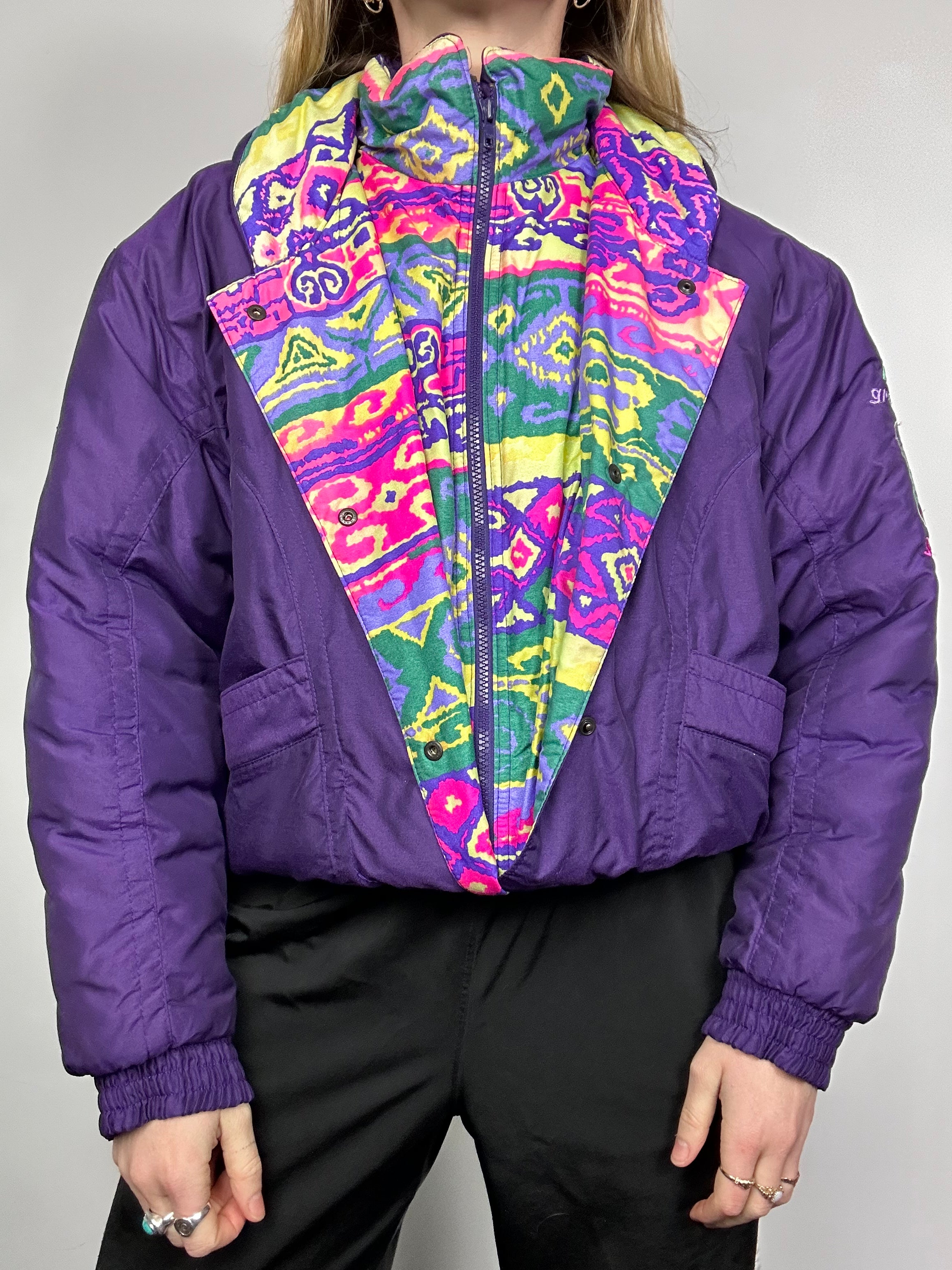 Purple 80's Ski Jacket Size S