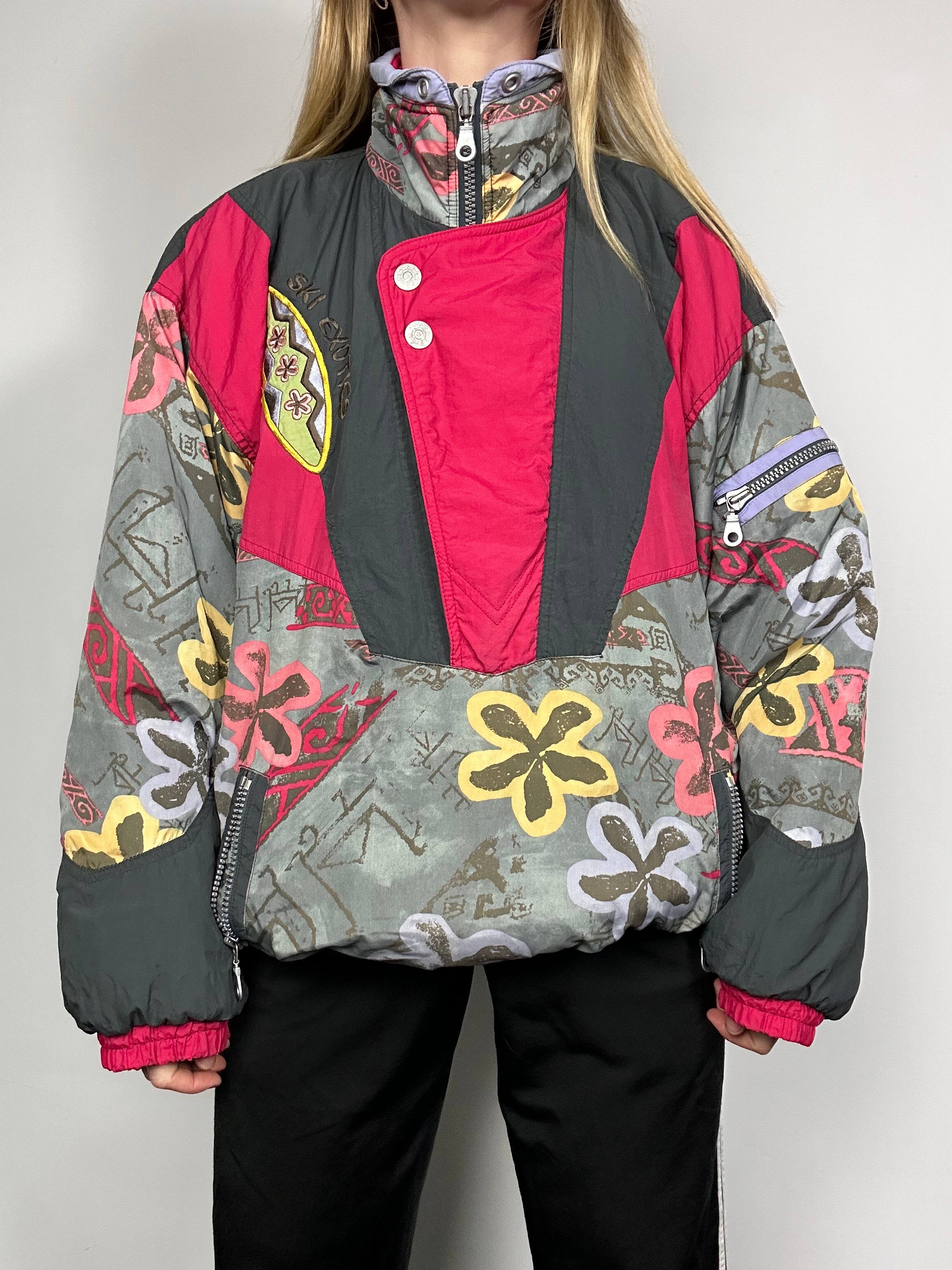 half Zip 80's Ski Jacket Size L