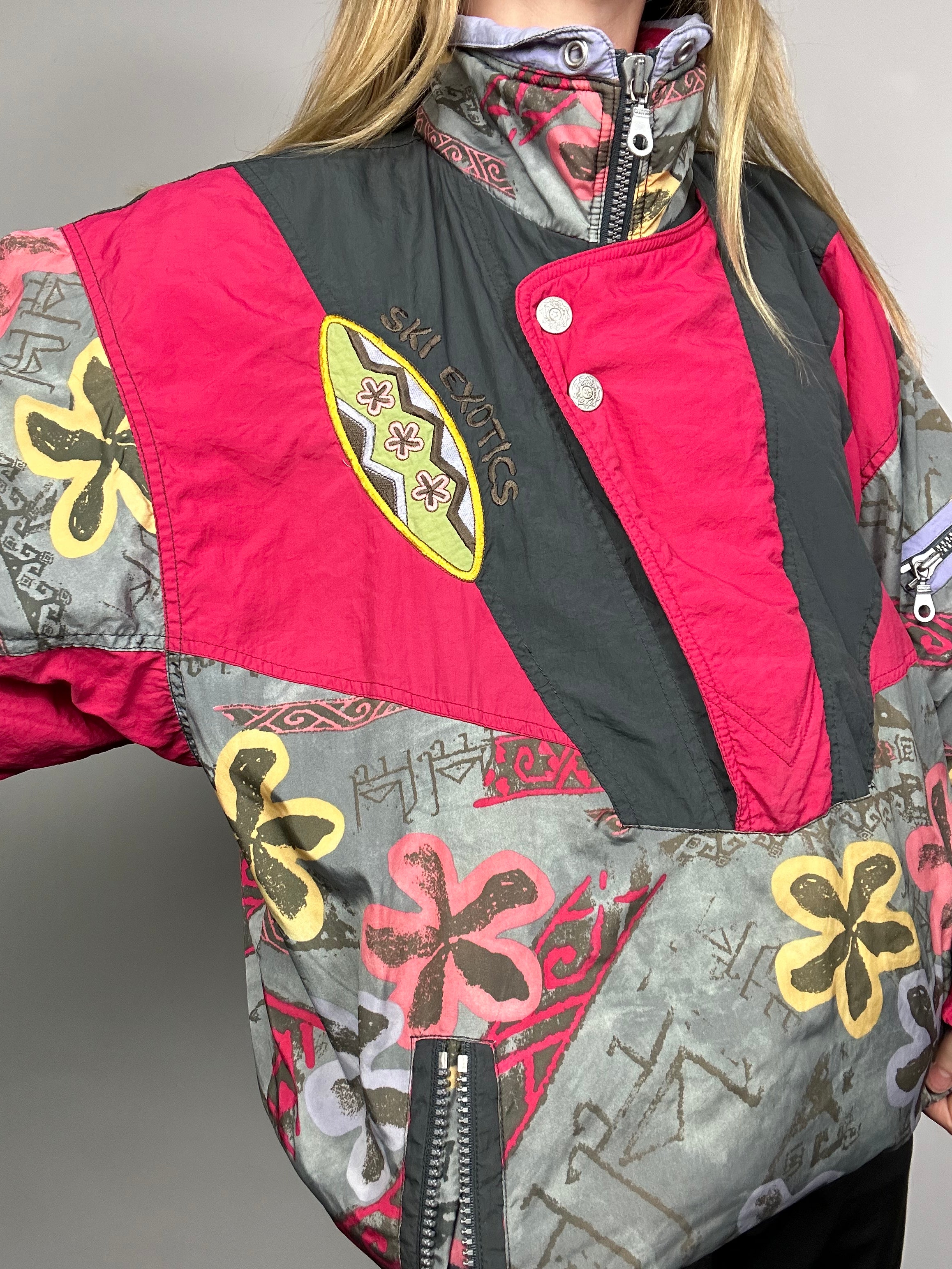 half Zip 80's Ski Jacket Size L