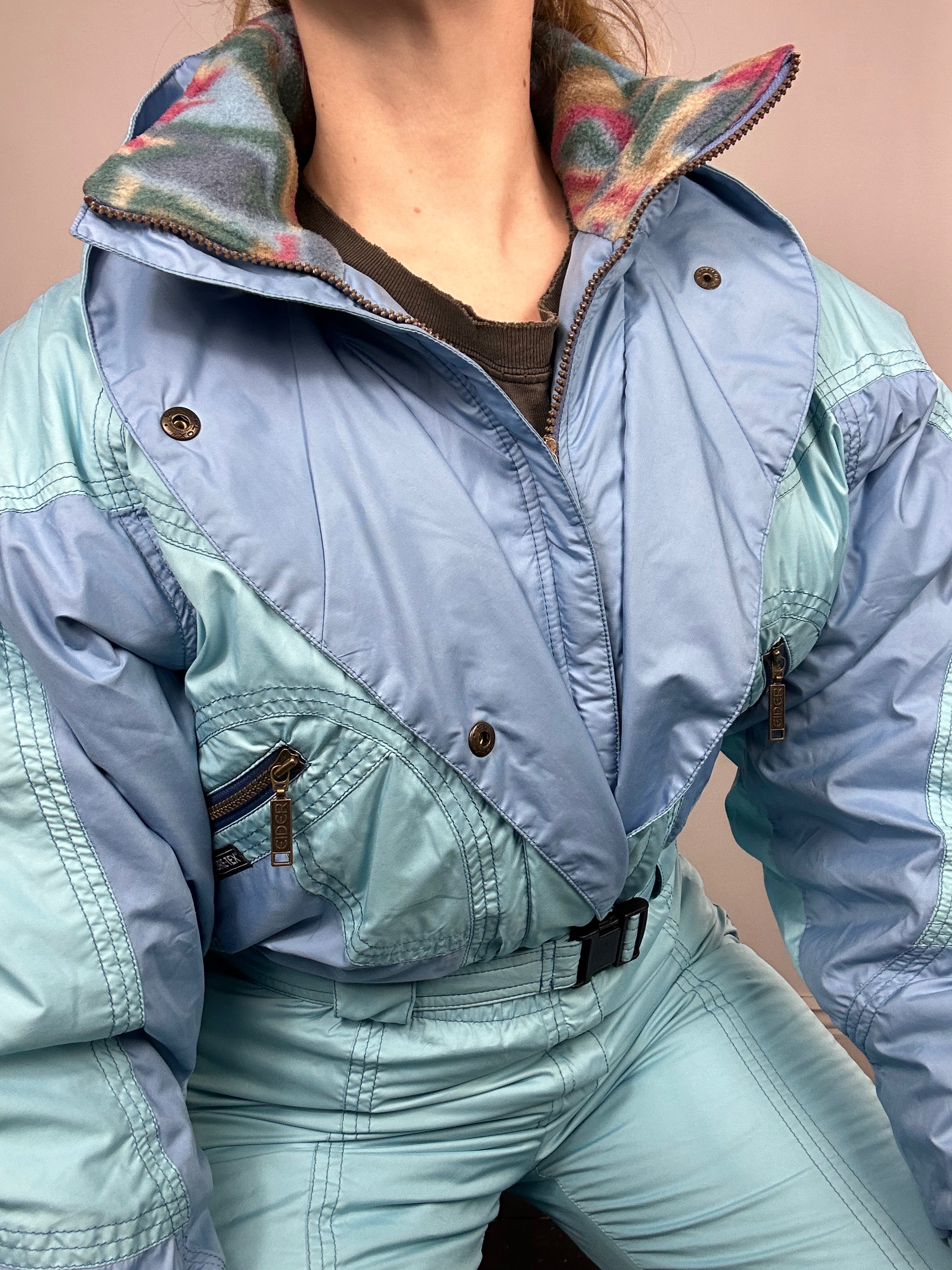 Baby Blue 80's Ski Suit Size 10