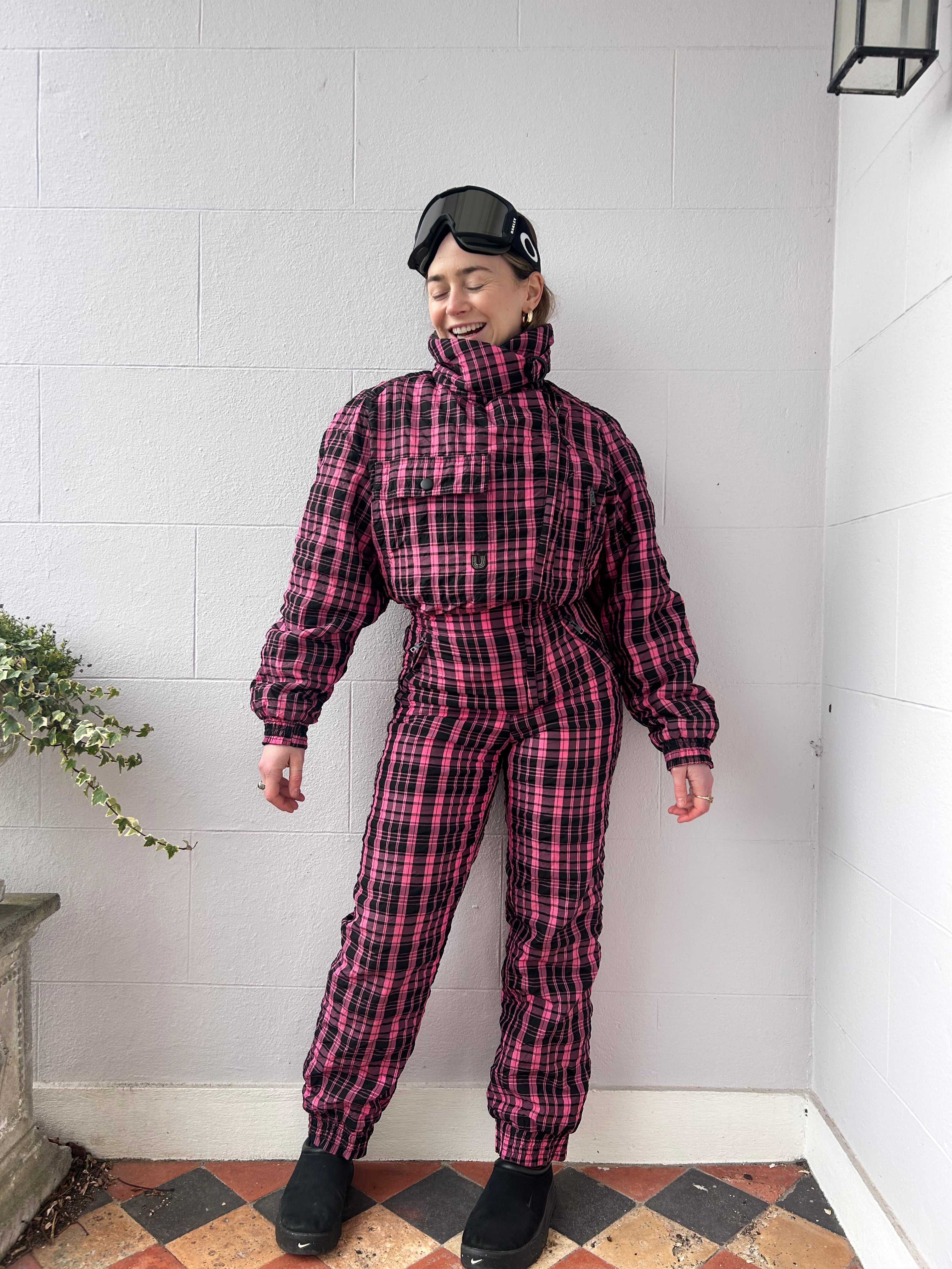 Pink Tartan Ski Suit Size 8/10