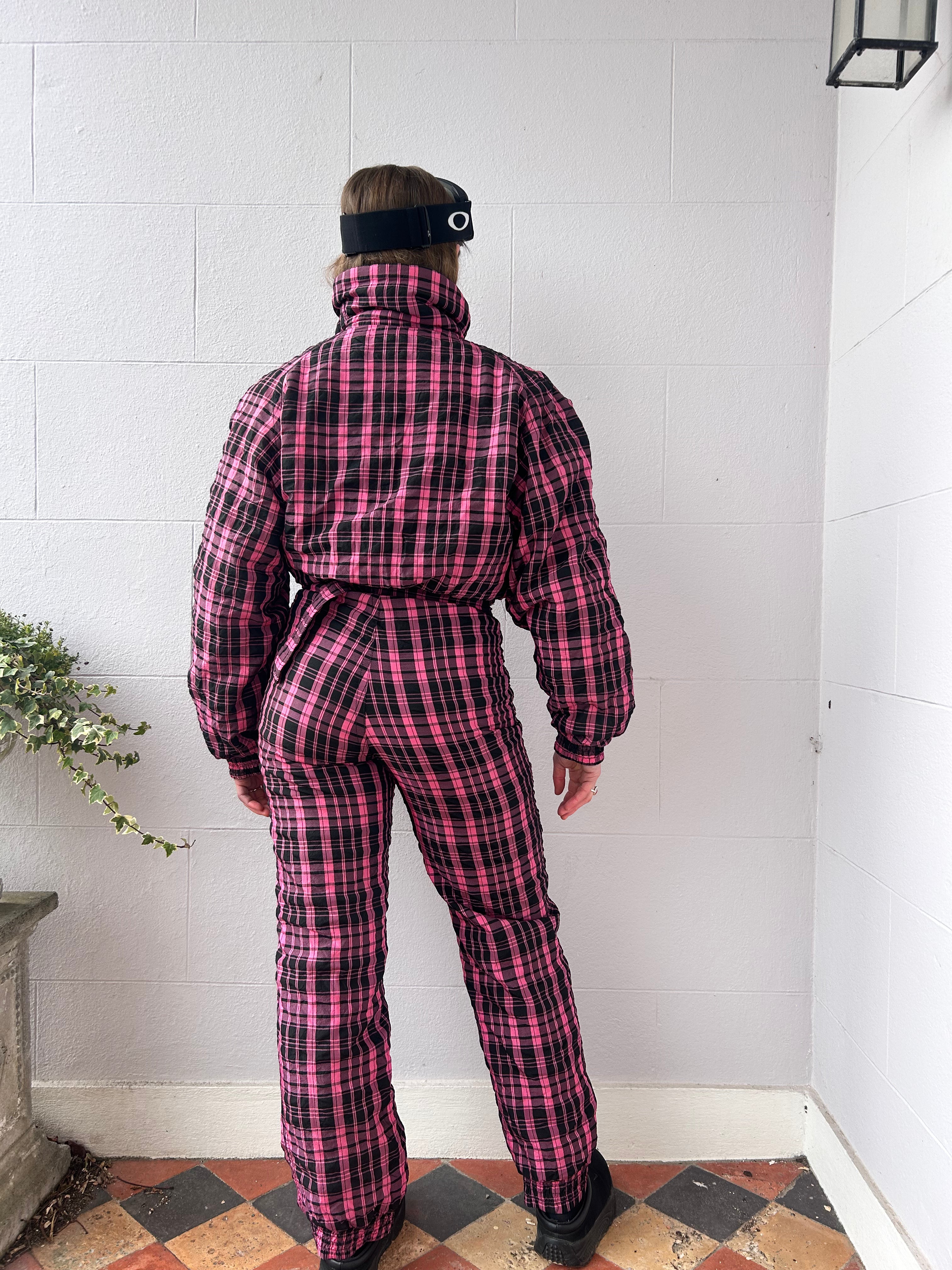 Pink Tartan Ski Suit Size 8/10