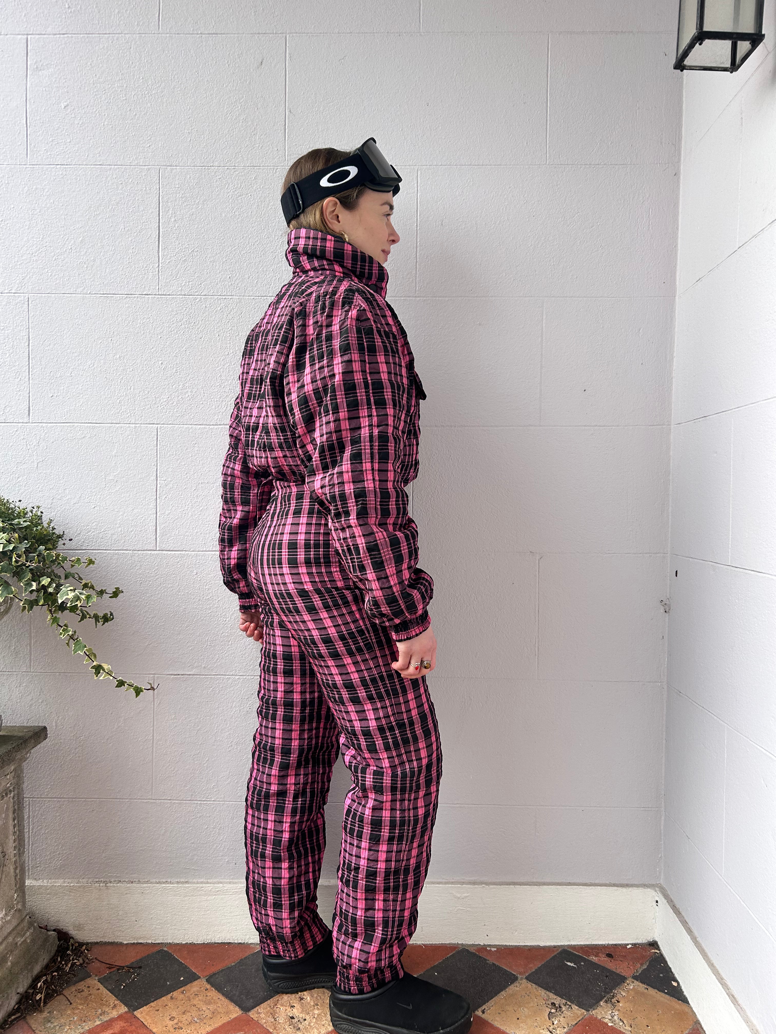 Pink Tartan Ski Suit Size 8/10