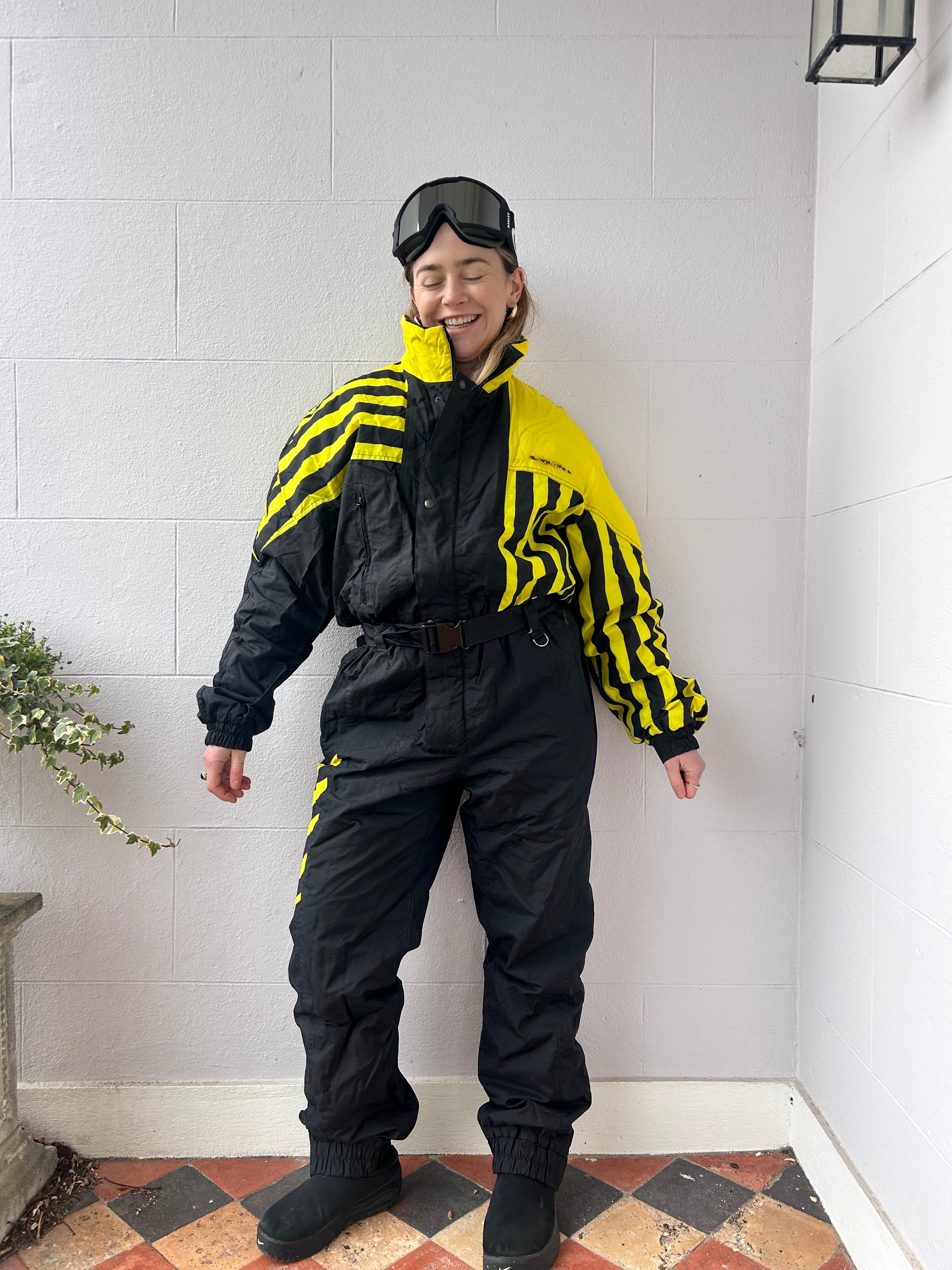 Black And Yellow Ski Suit Size M/L