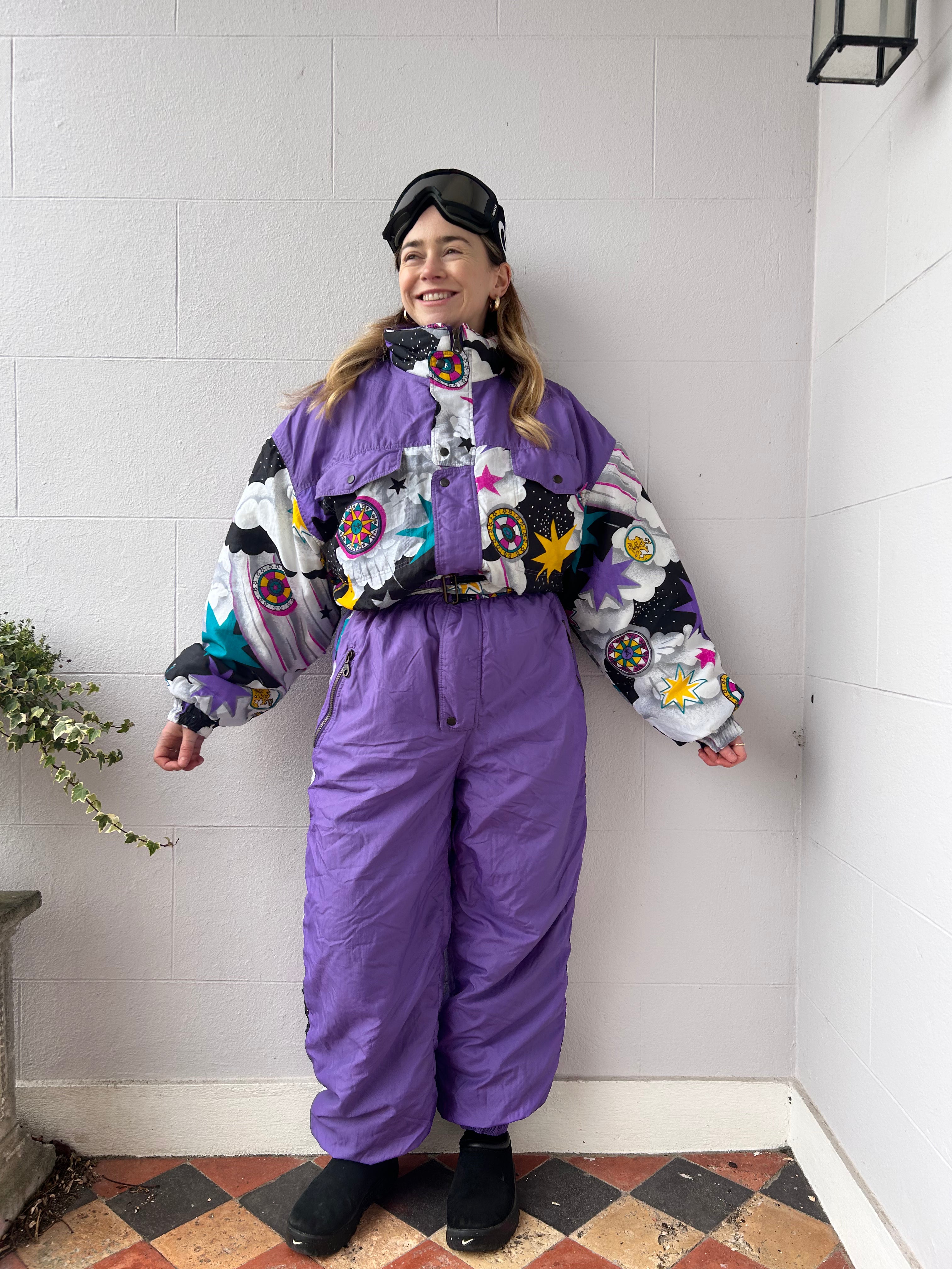 Purple 80's Ski Suit Size M