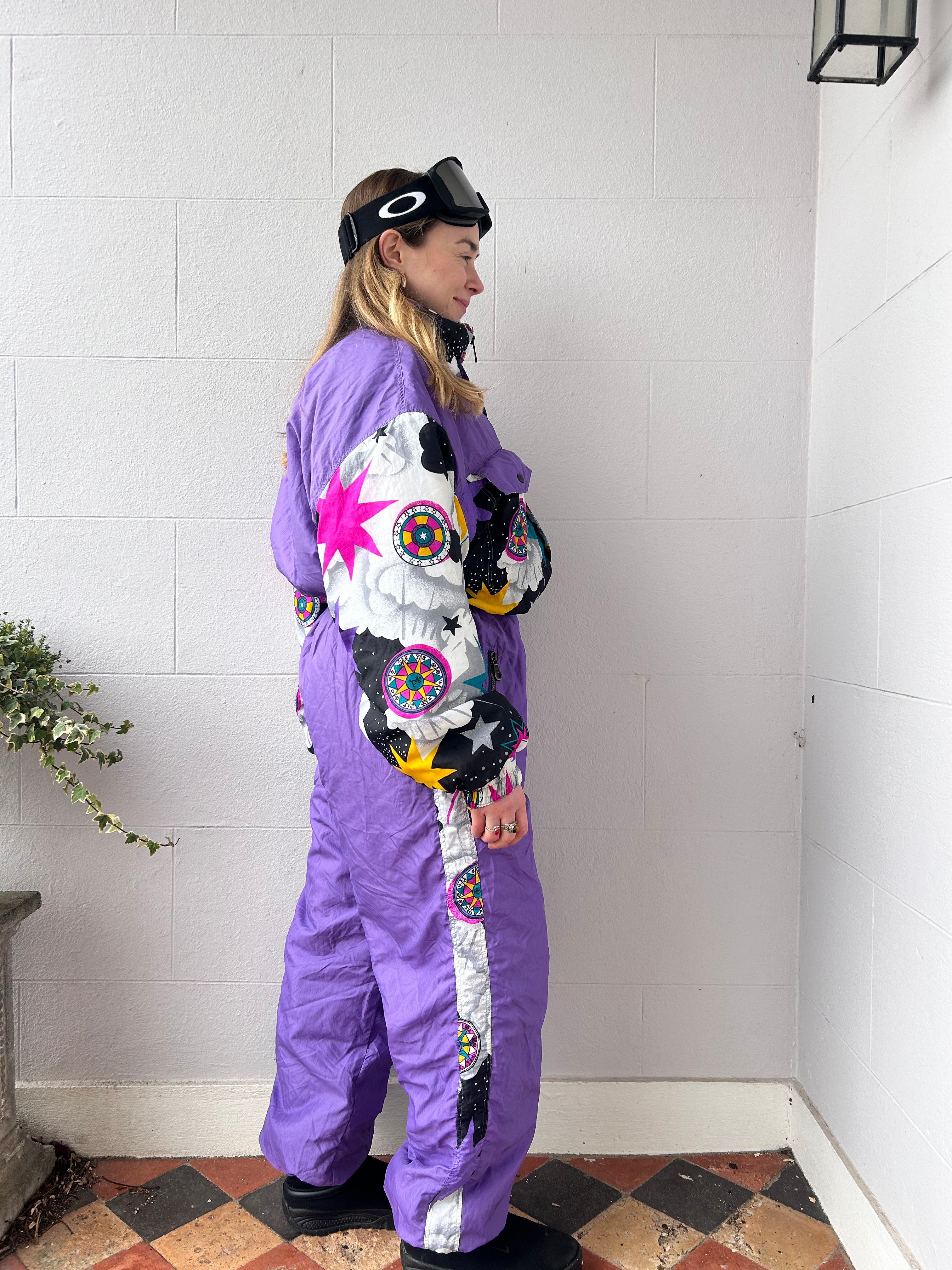 Purple 80's Ski Suit Size M