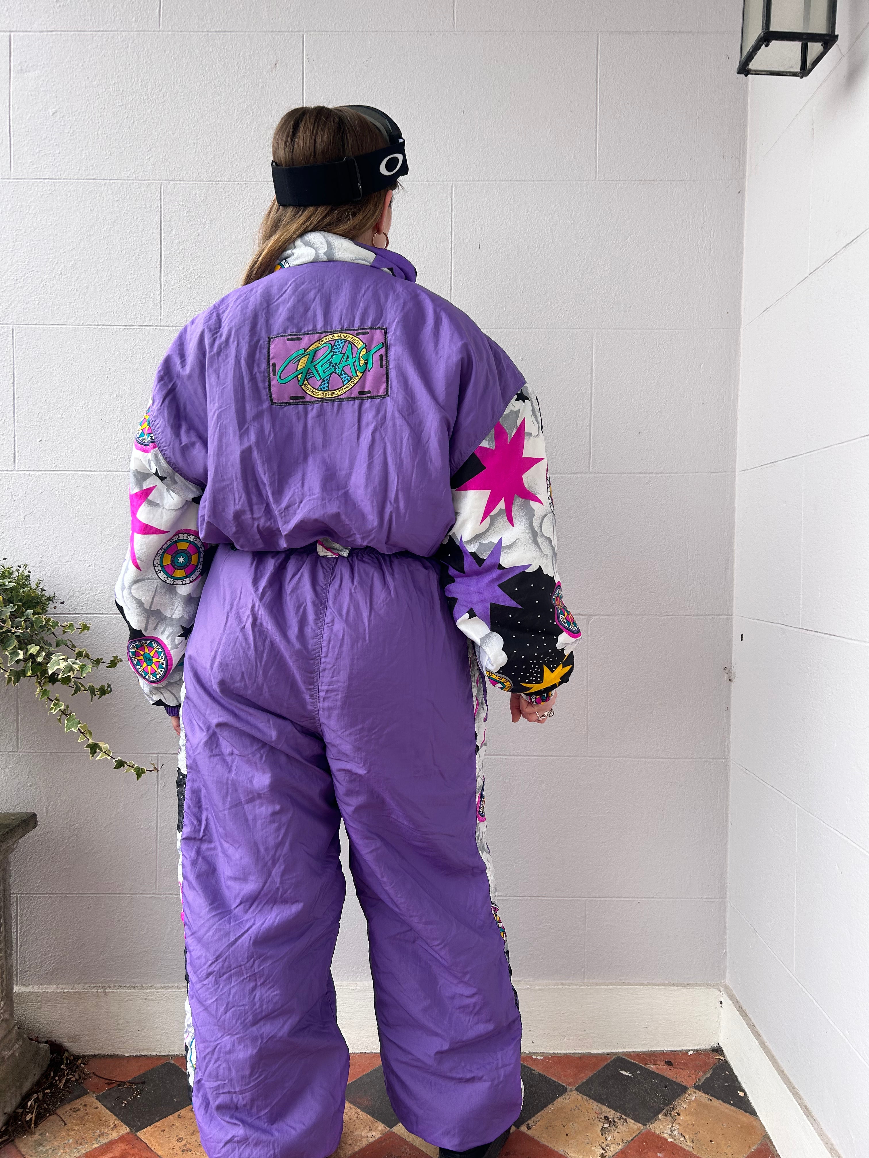 Purple 80's Ski Suit Size M