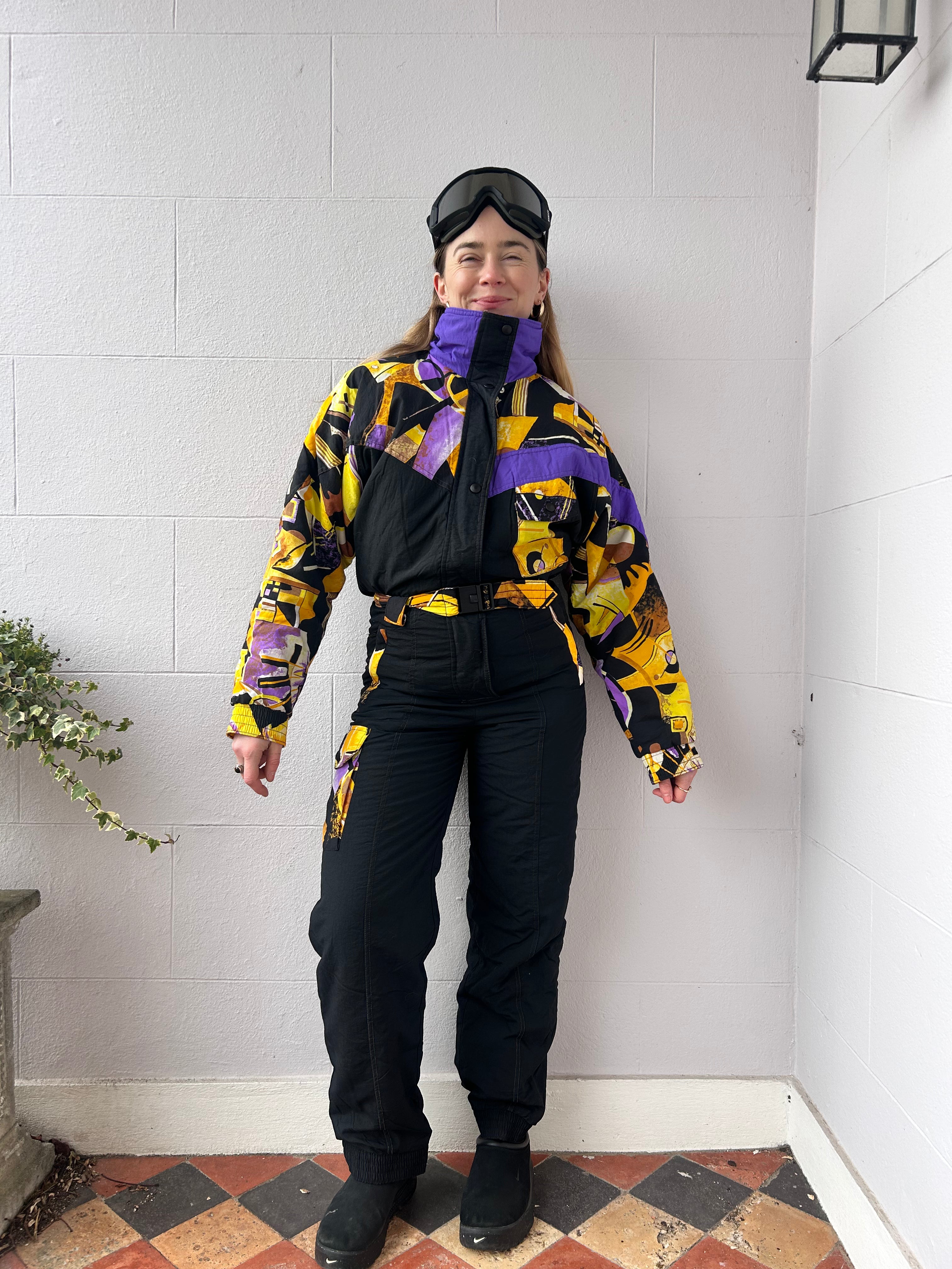 Black 80's Ski Suit Size 8