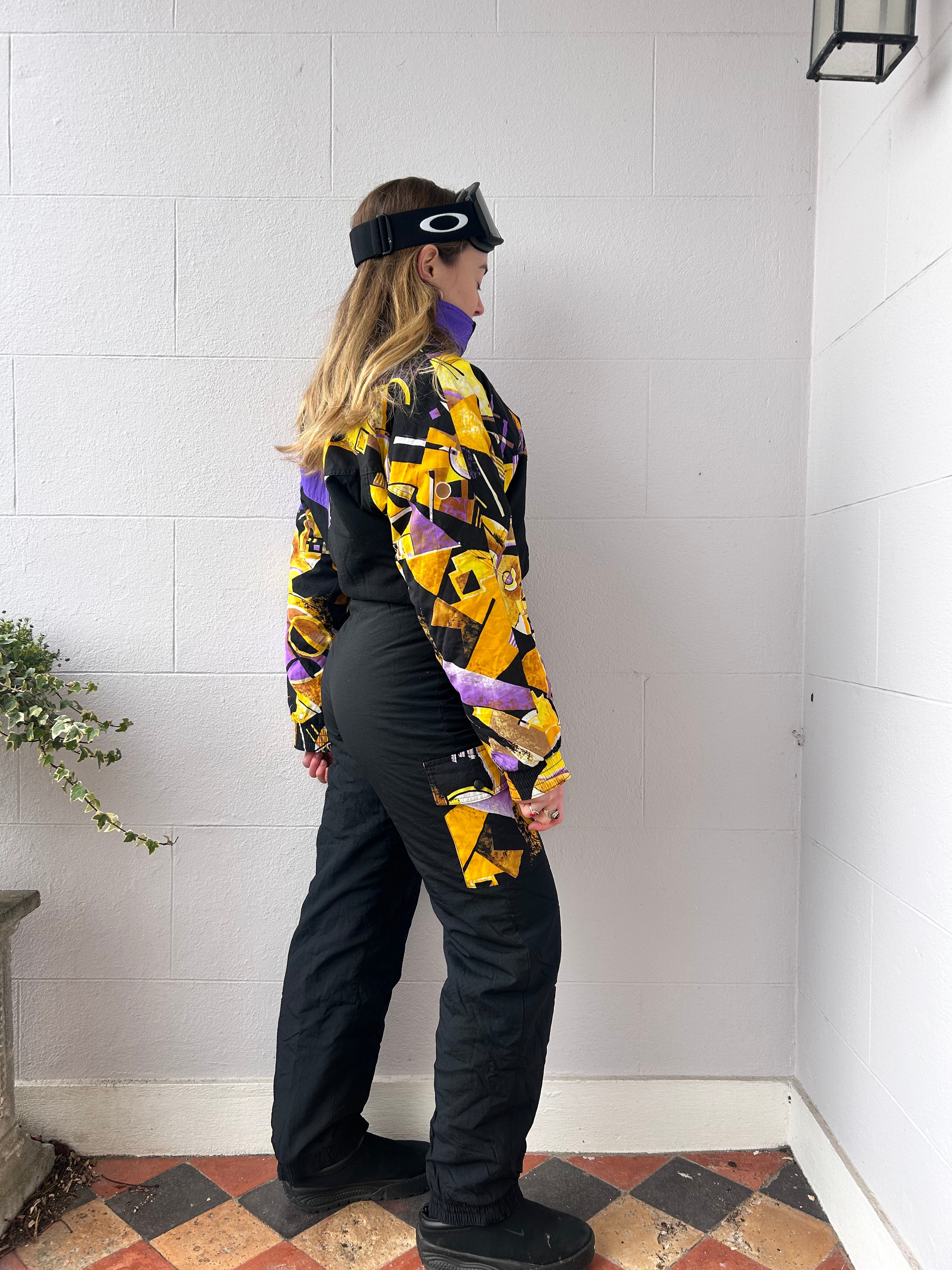 Black 80's Ski Suit Size 8