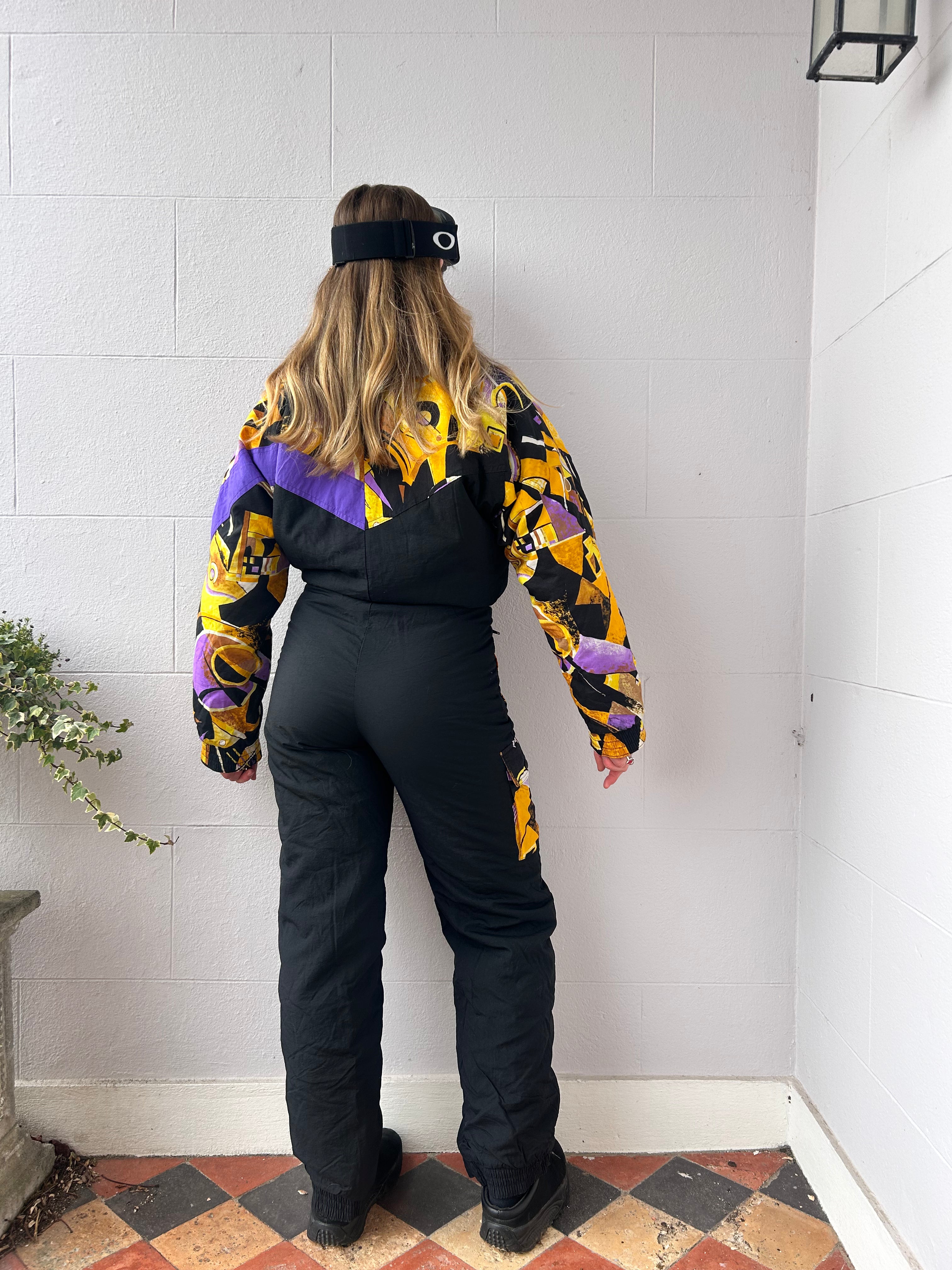 Black 80's Ski Suit Size 8