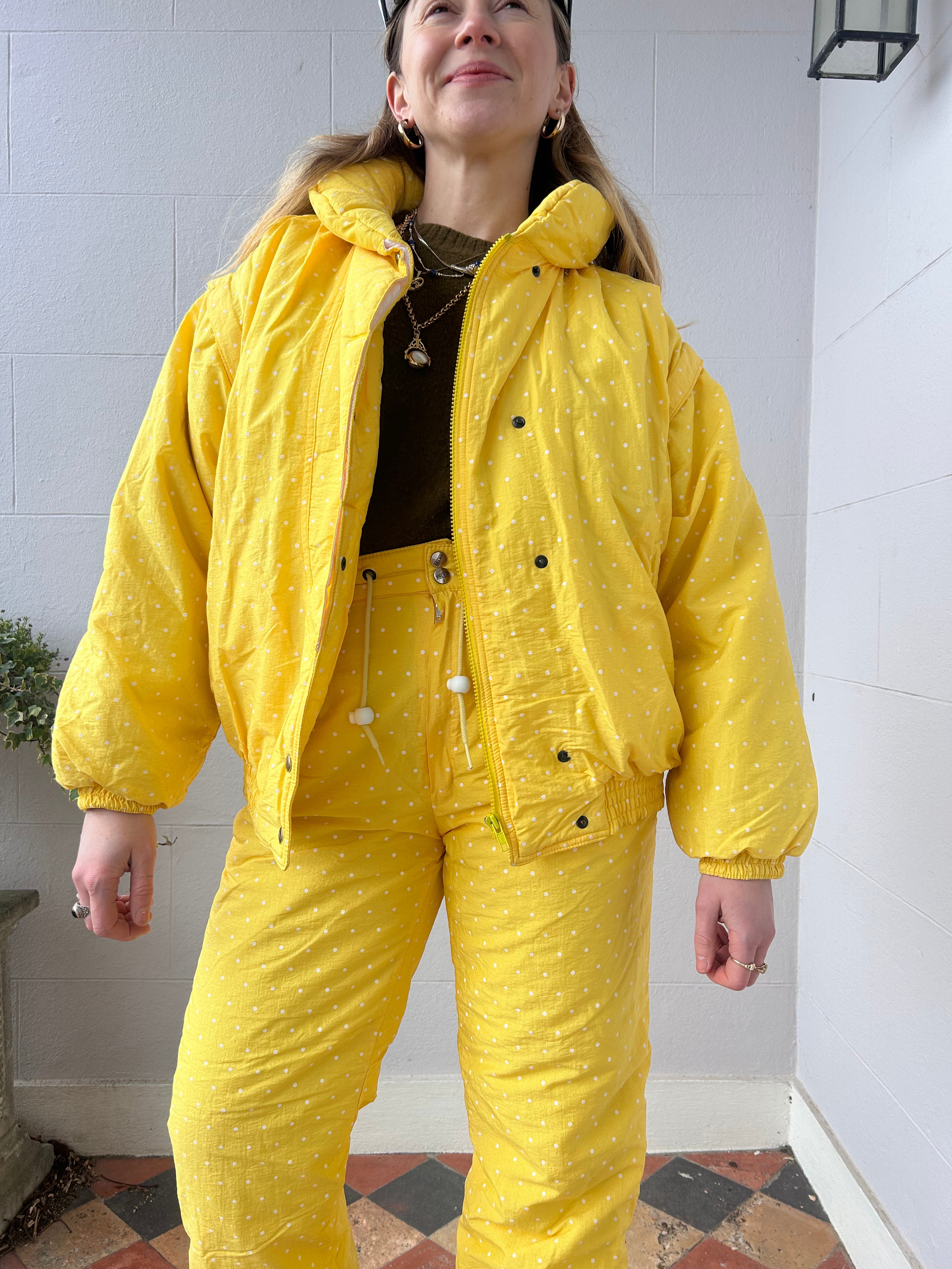 Polkadot Yellow Tow Piece Set Size 8