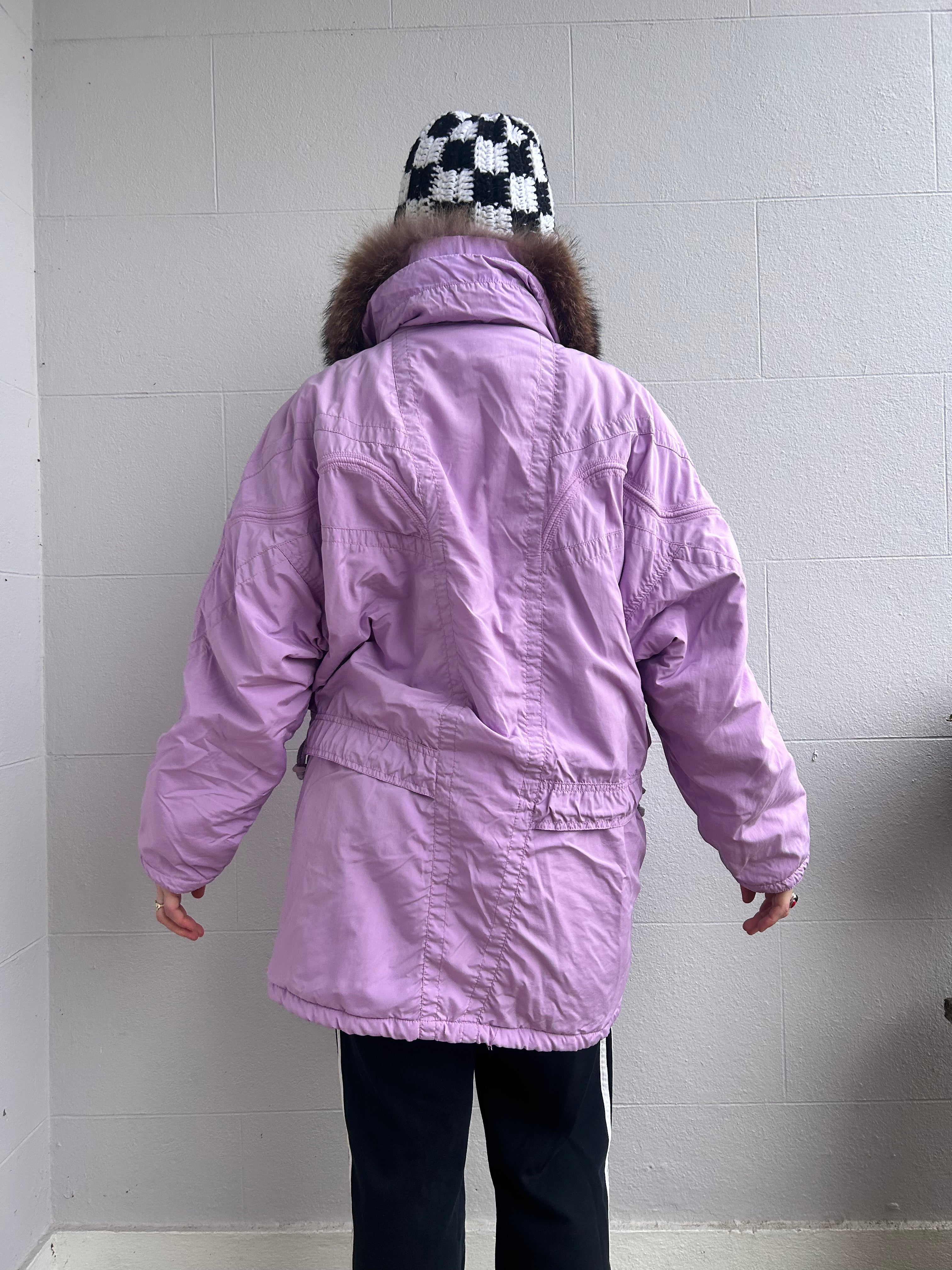 Lilac 80's Fur Coat Size L/XL