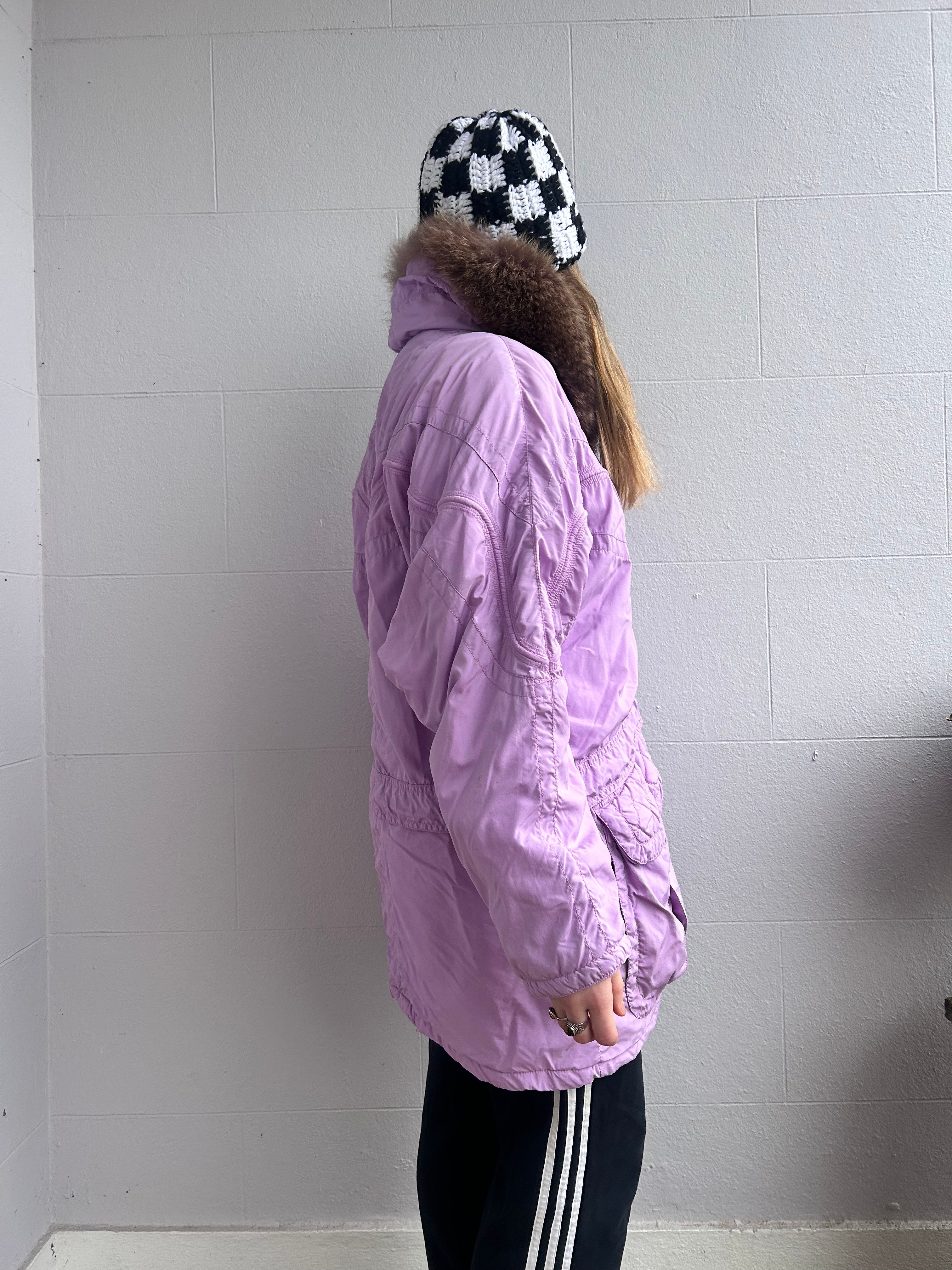 Lilac 80's Fur Coat Size L/XL