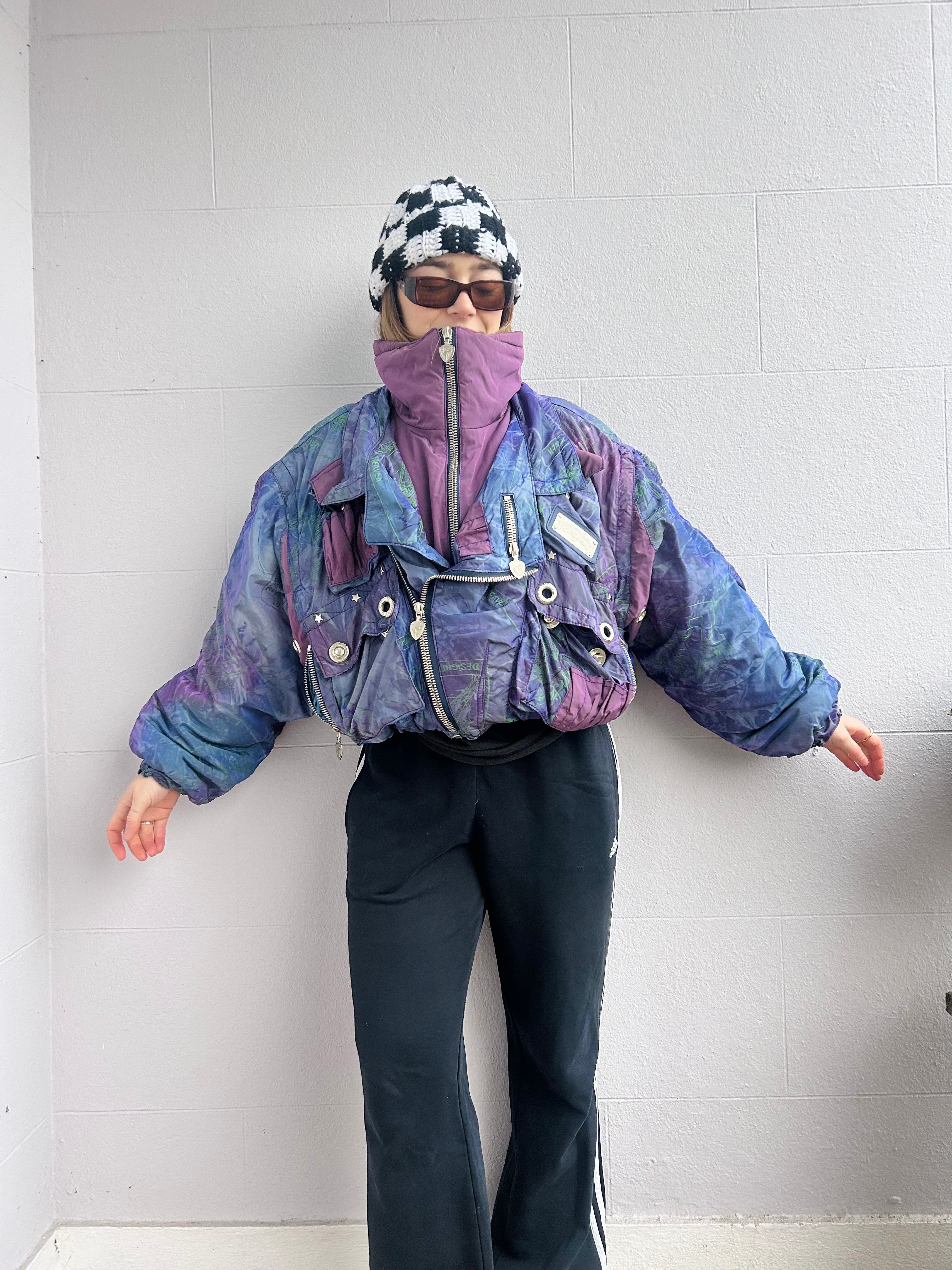 Metallic 80's Ski Jacket Size S