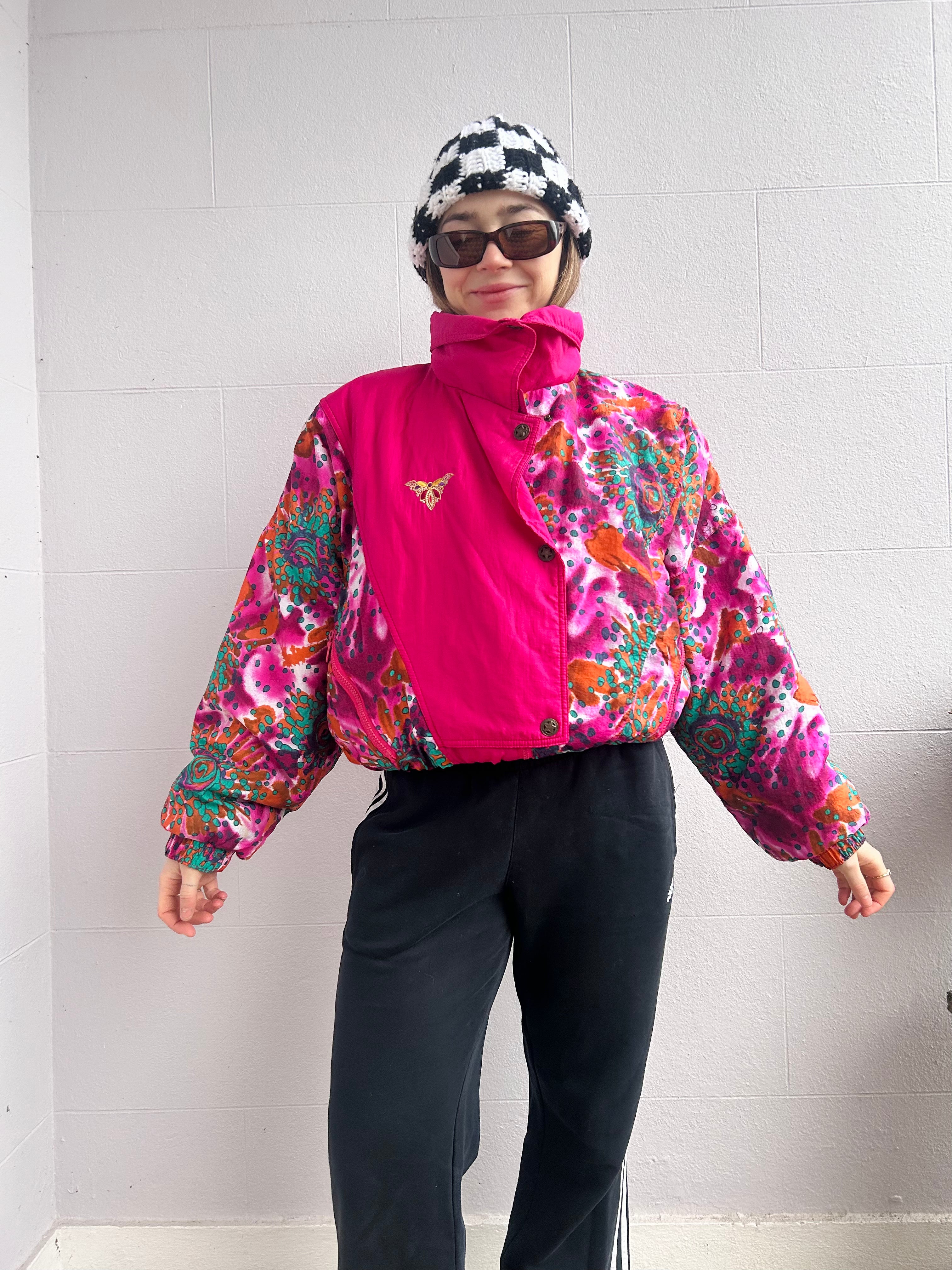 Pink 80's Ski Jacket Size S