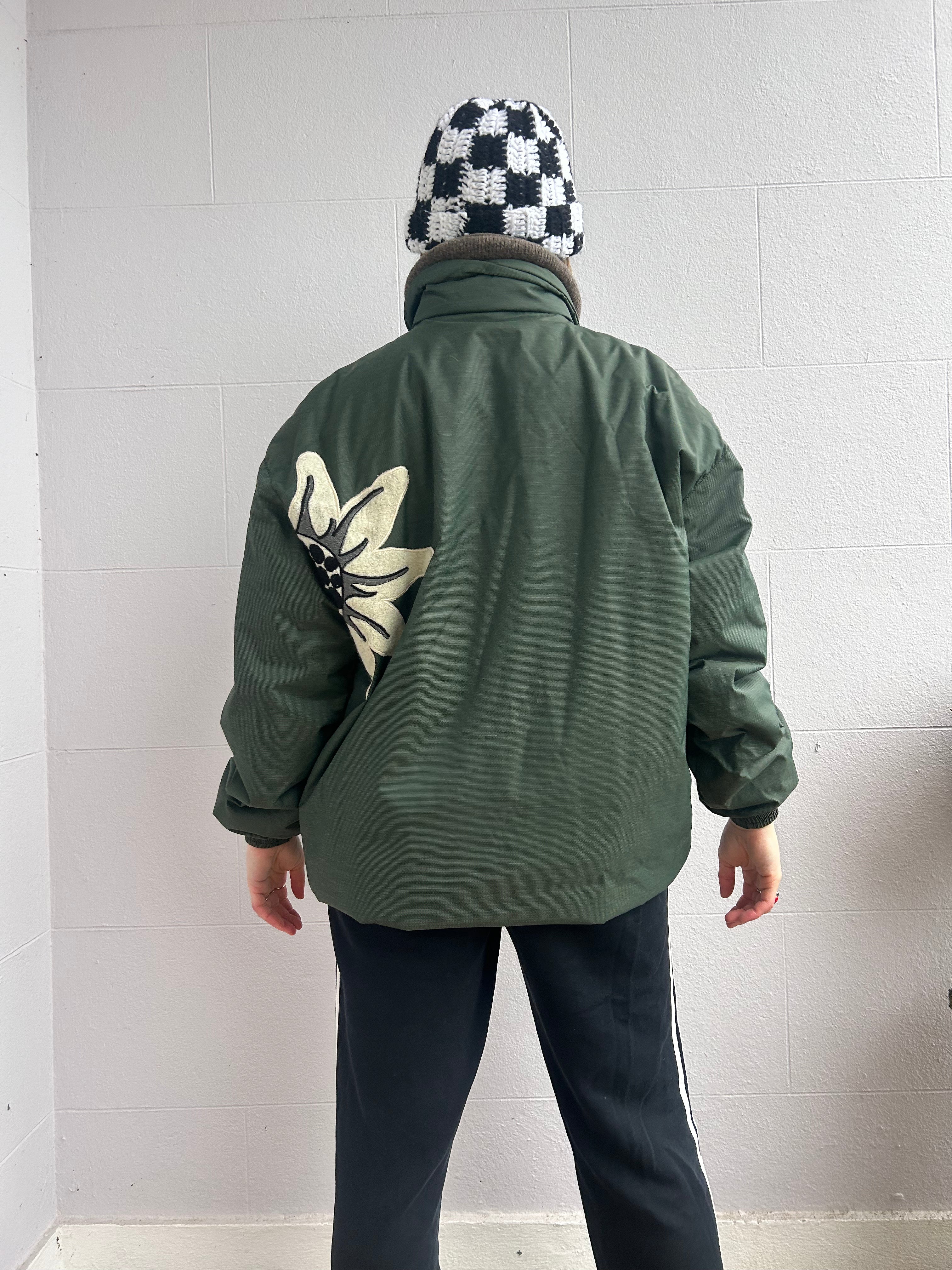 Green Flroal Ski Jacket Size M