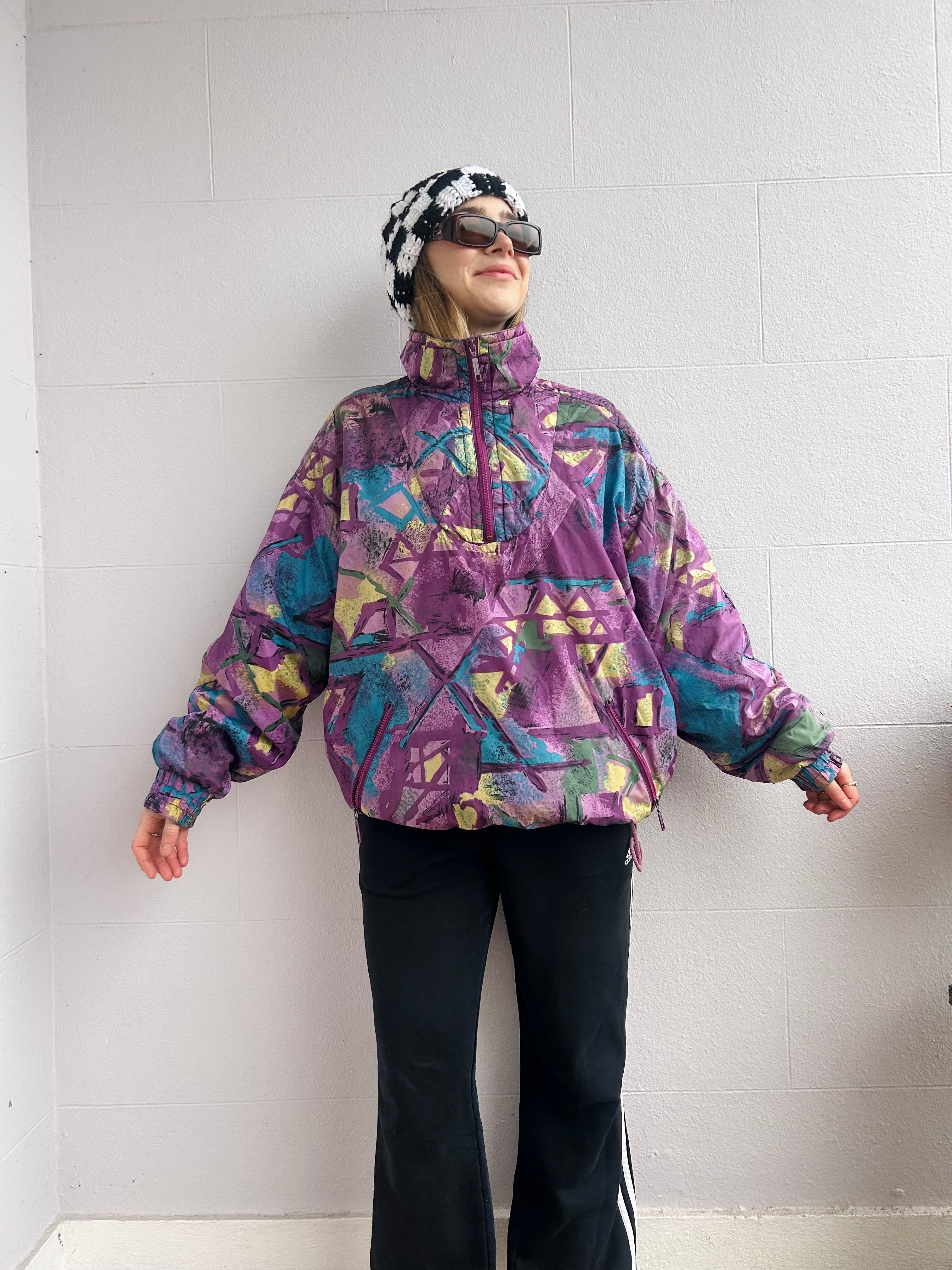 80's Hlaf Zip Skir Jacket Size M