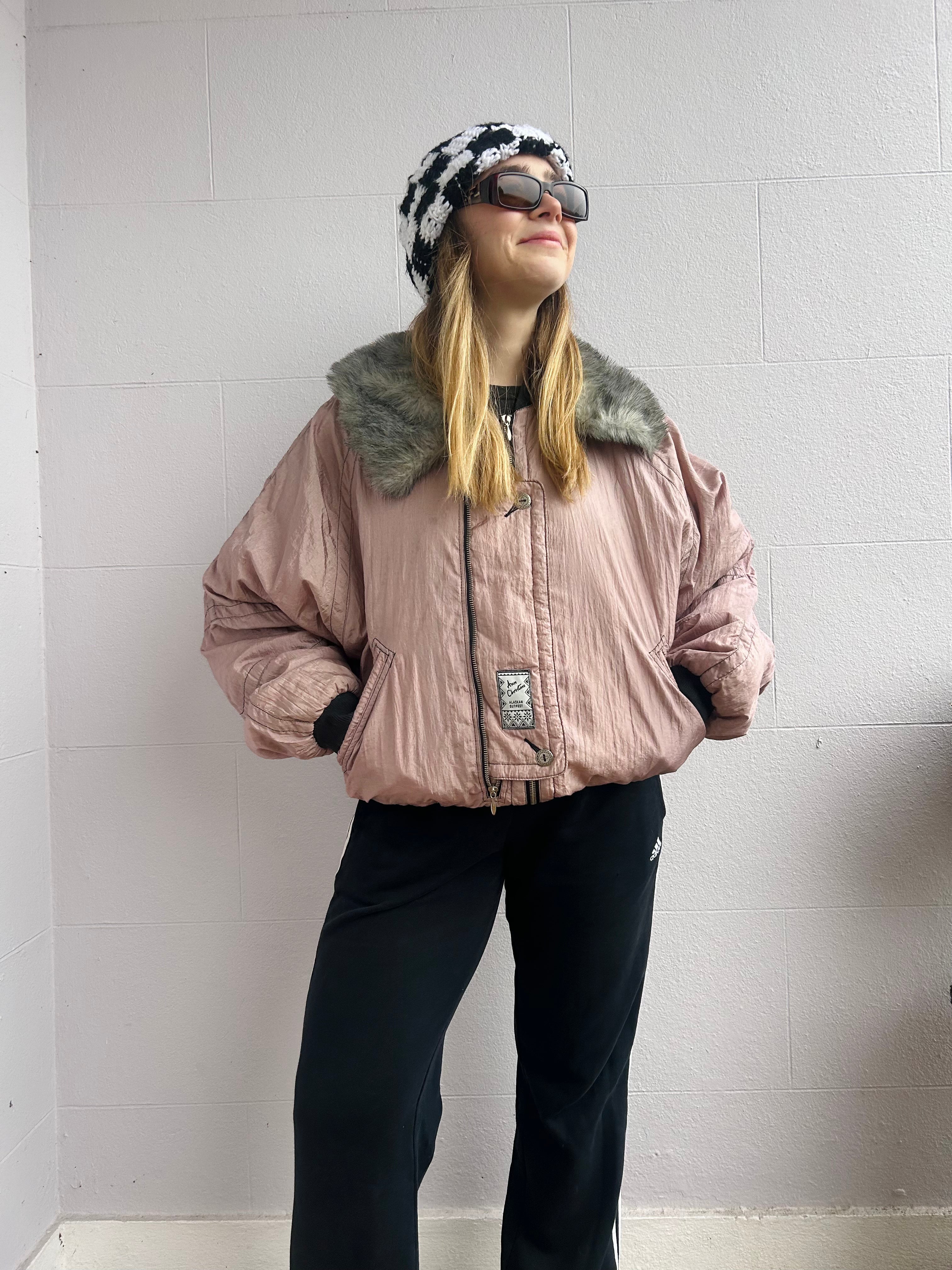 Fur Collar 80's Ski JAcket Size S