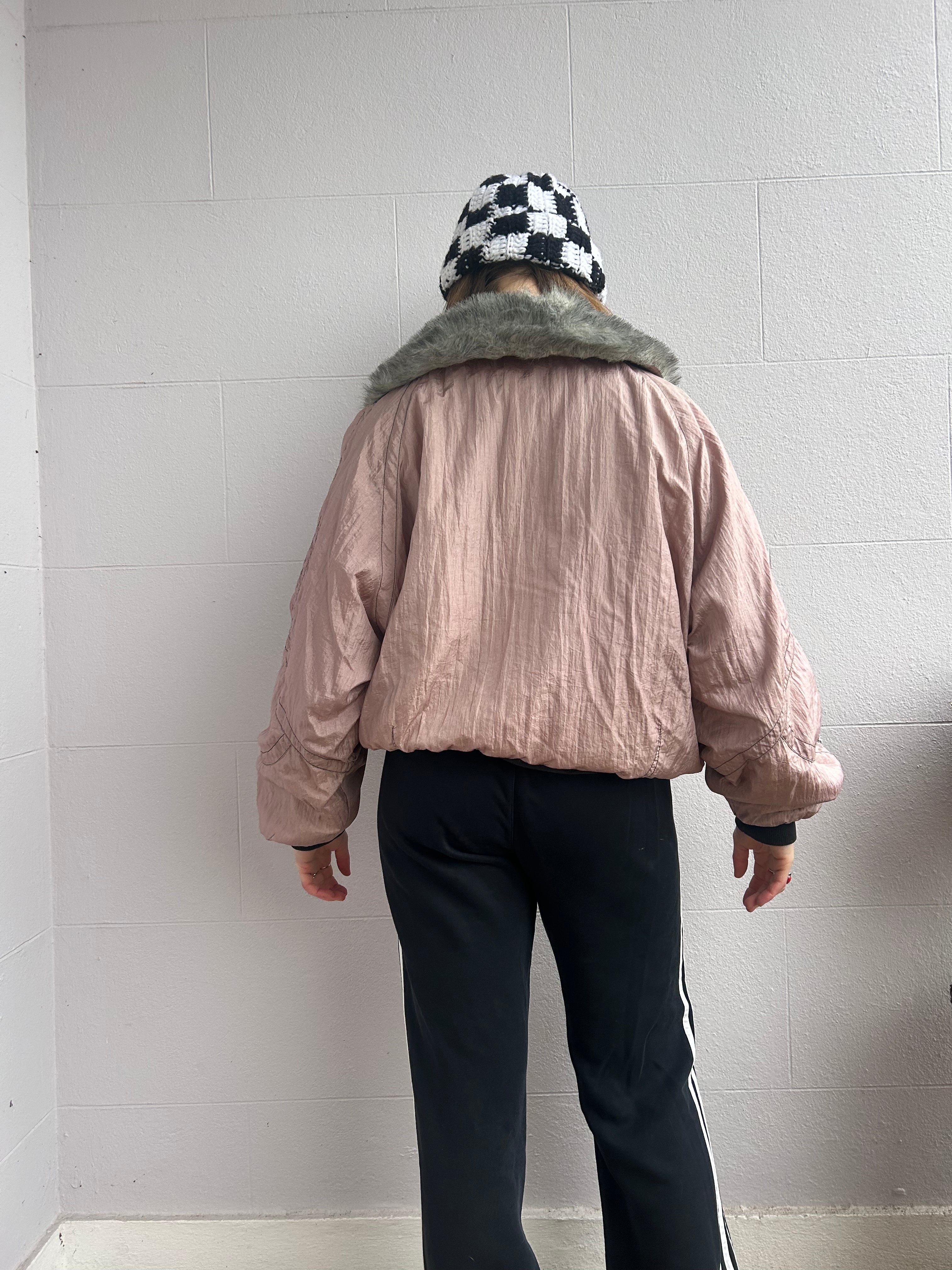 Fur Collar 80's Ski JAcket Size S