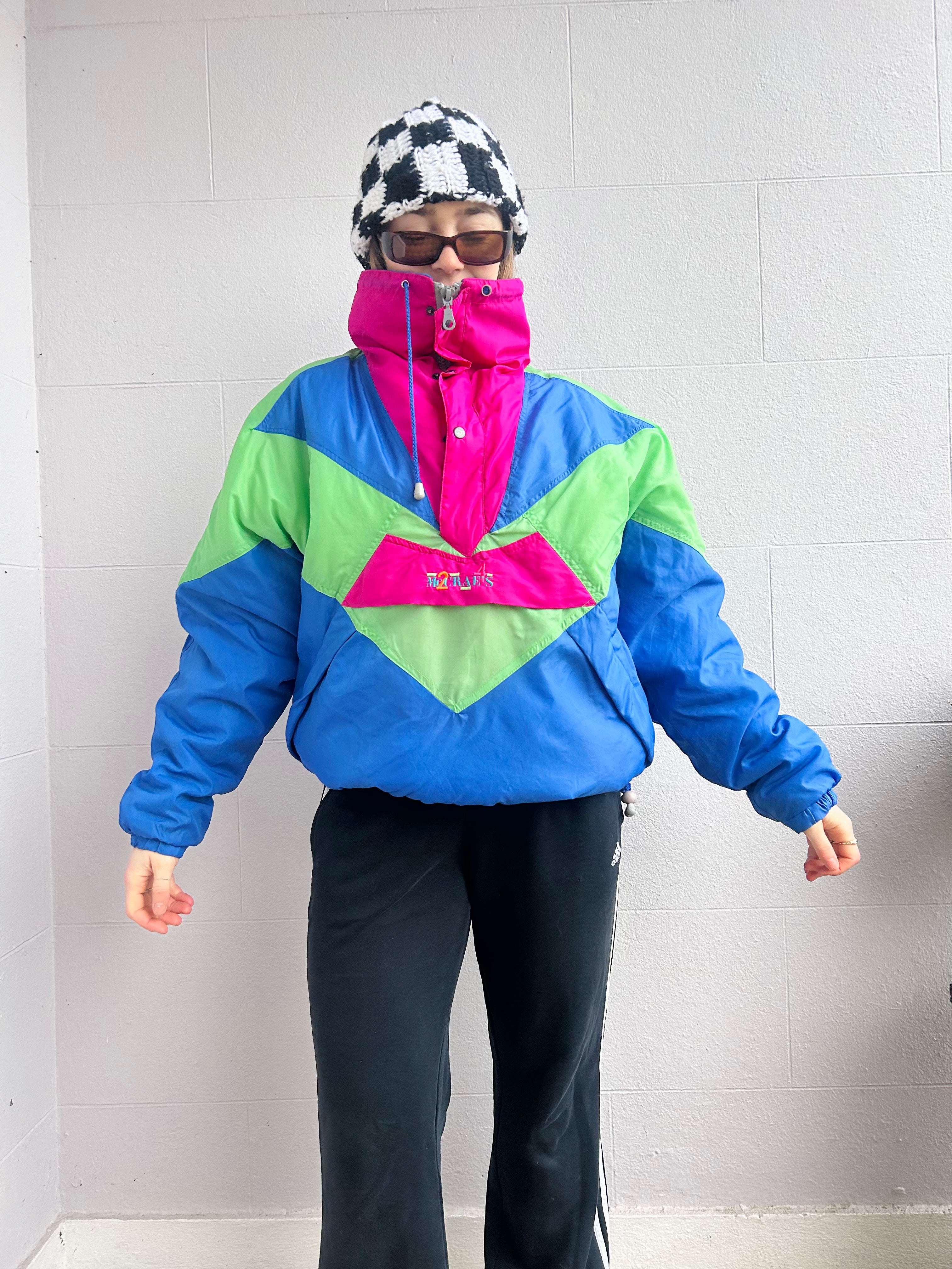 80's half Zip Ski Jacket Size M