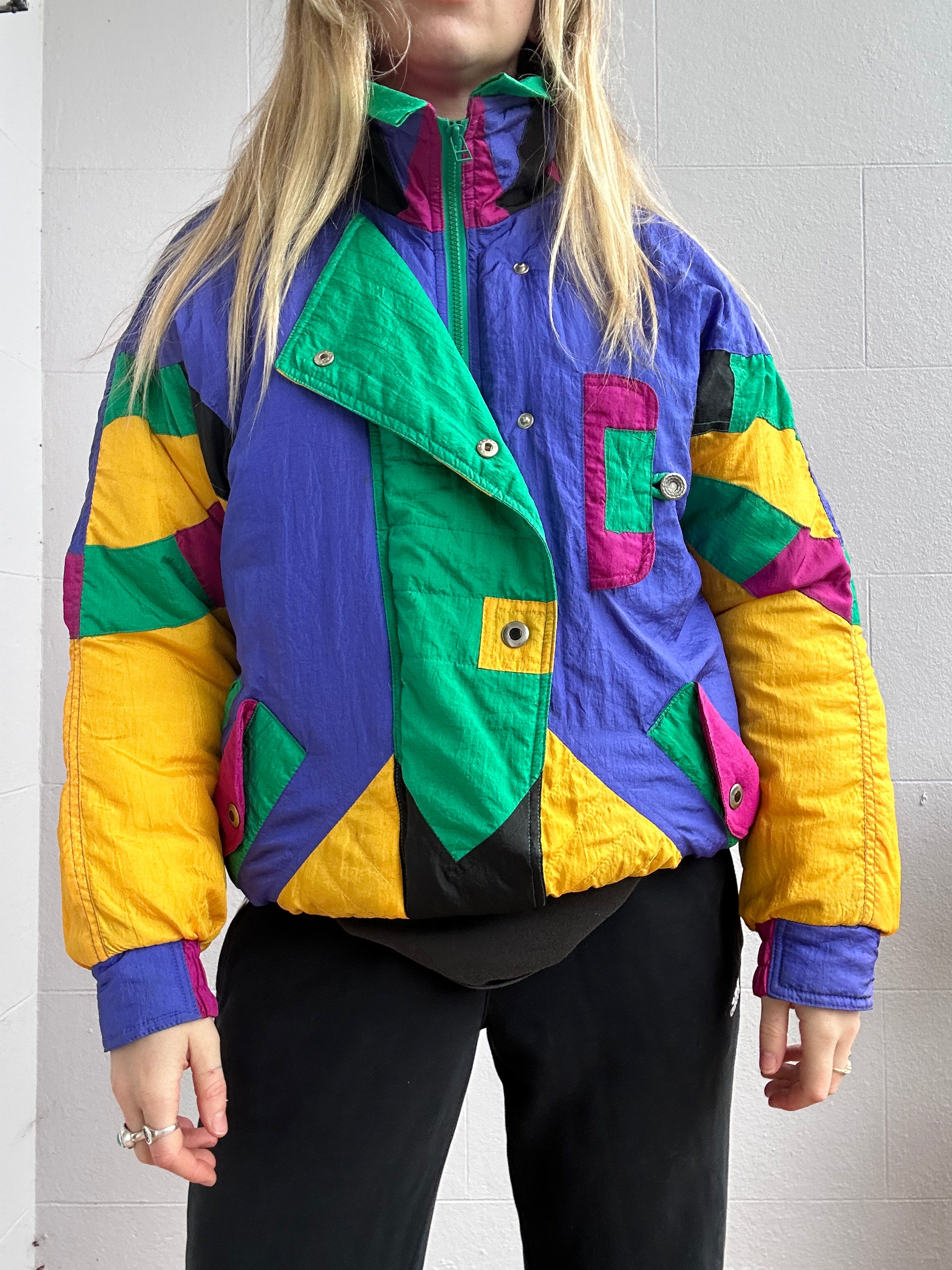 80's Colour Block Ski Jacket Size 10