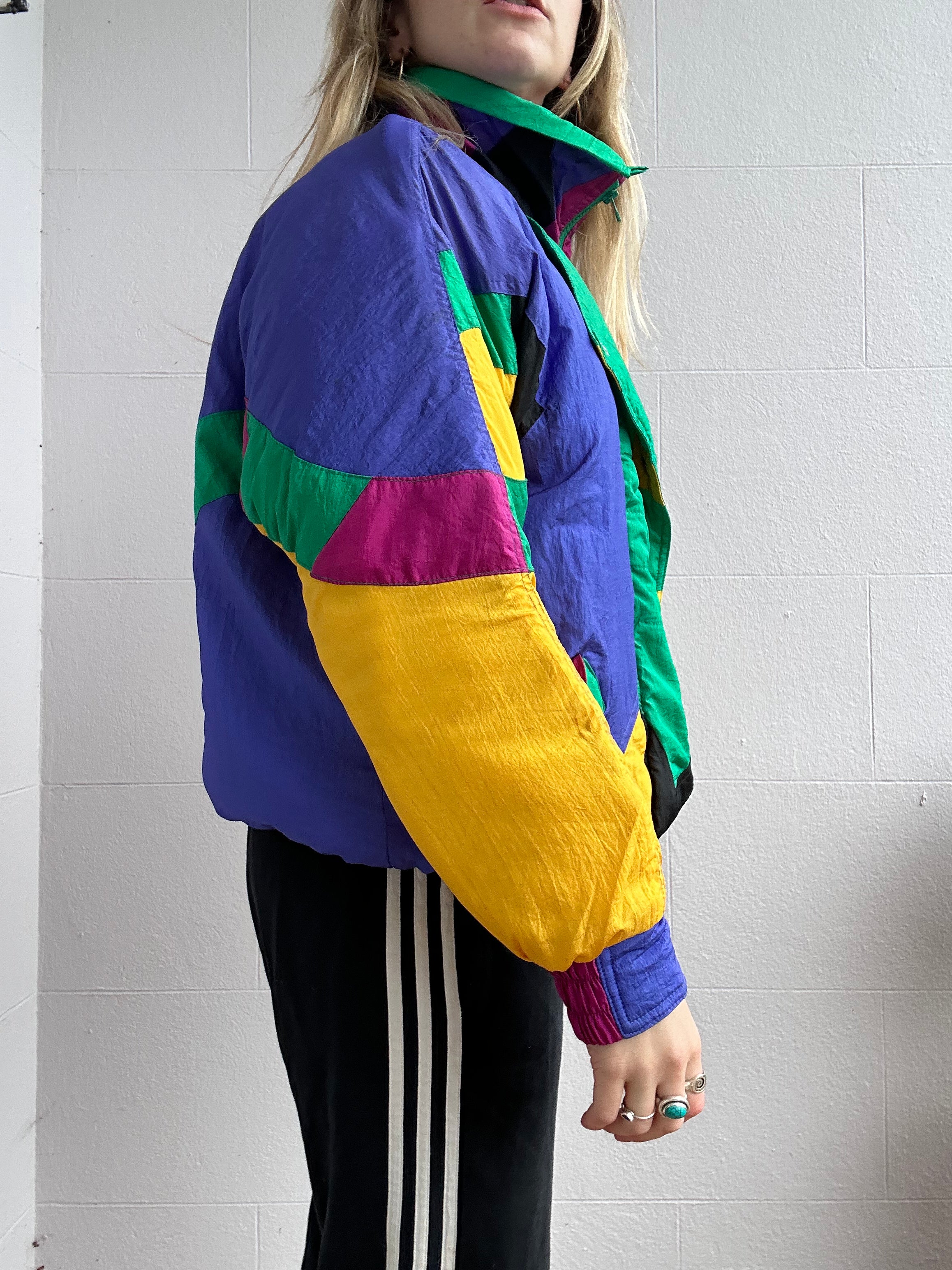 80's Colour Block Ski Jacket Size 10