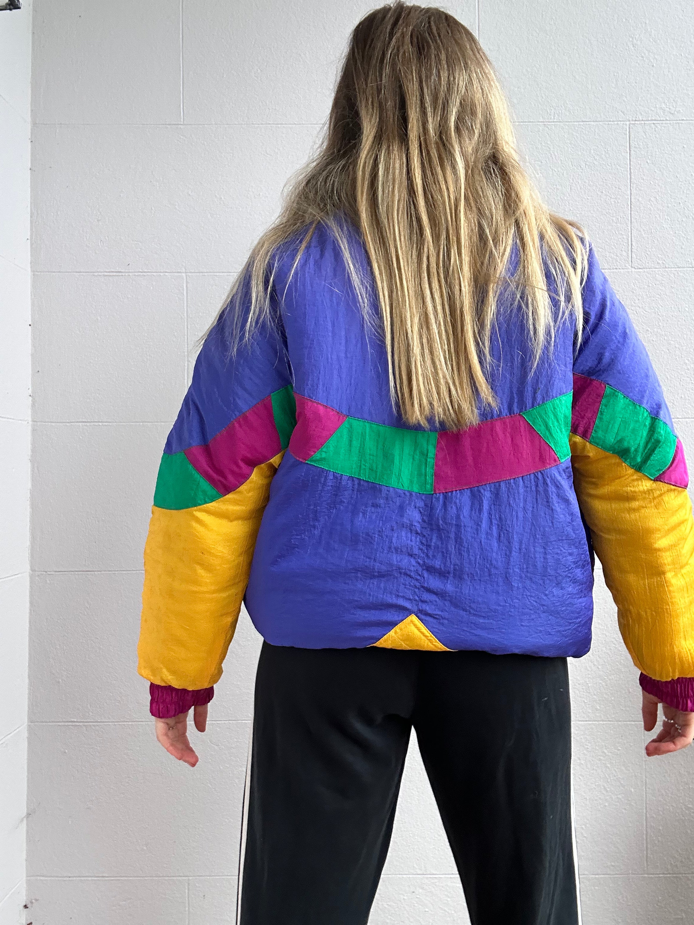 80's Colour Block Ski Jacket Size 10