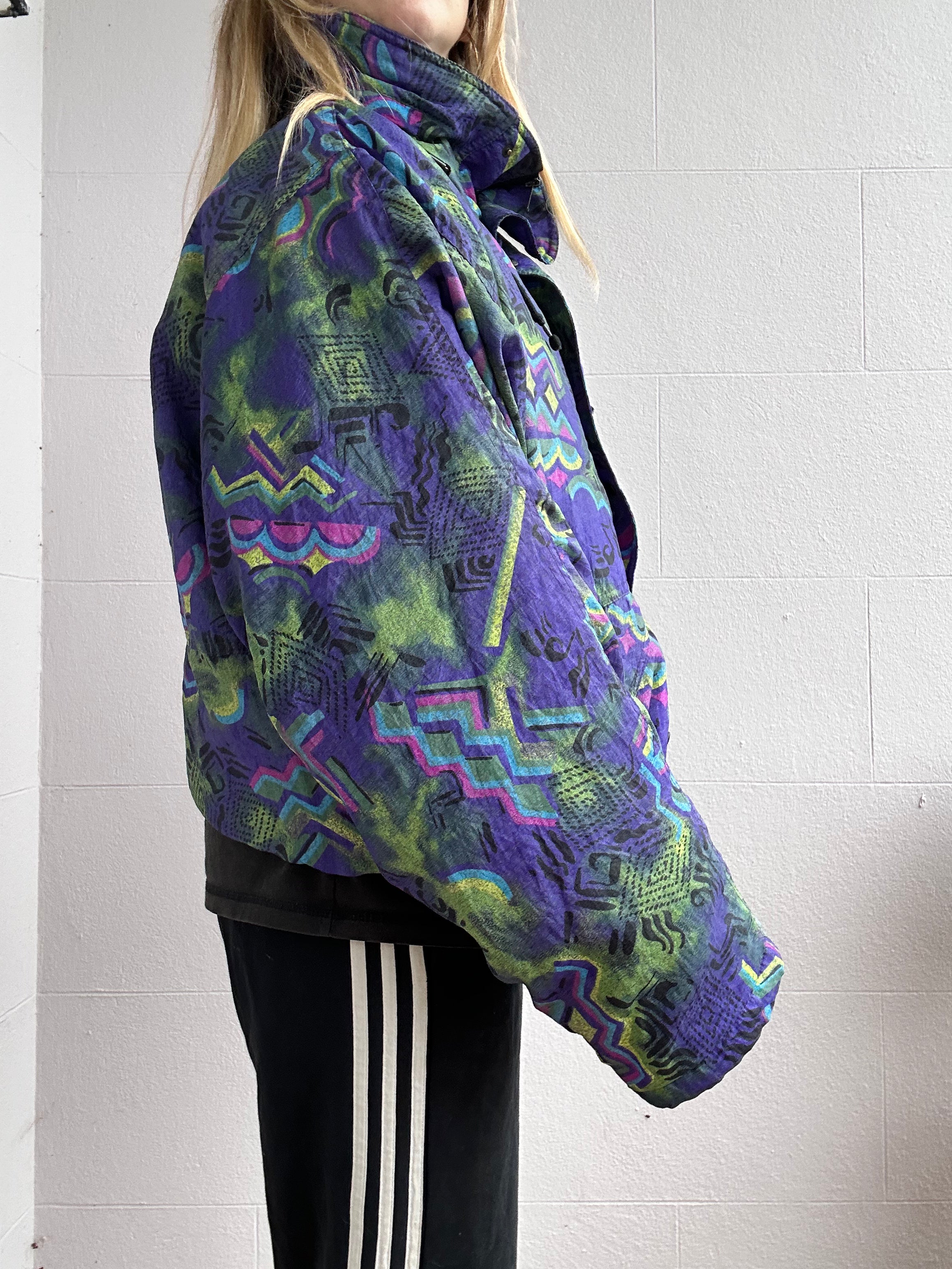 80's Print Ski Jacker Size L