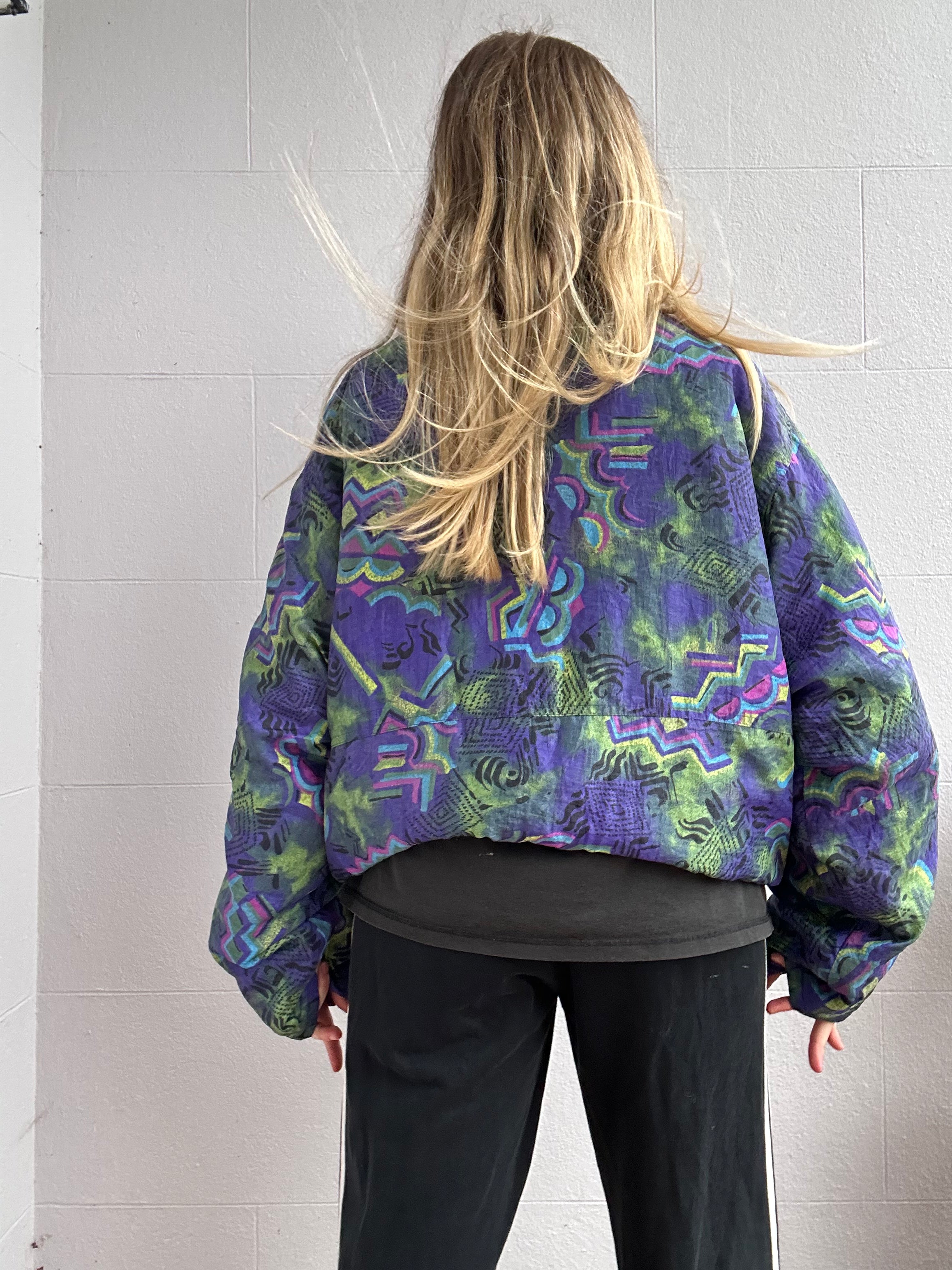 80's Print Ski Jacker Size L