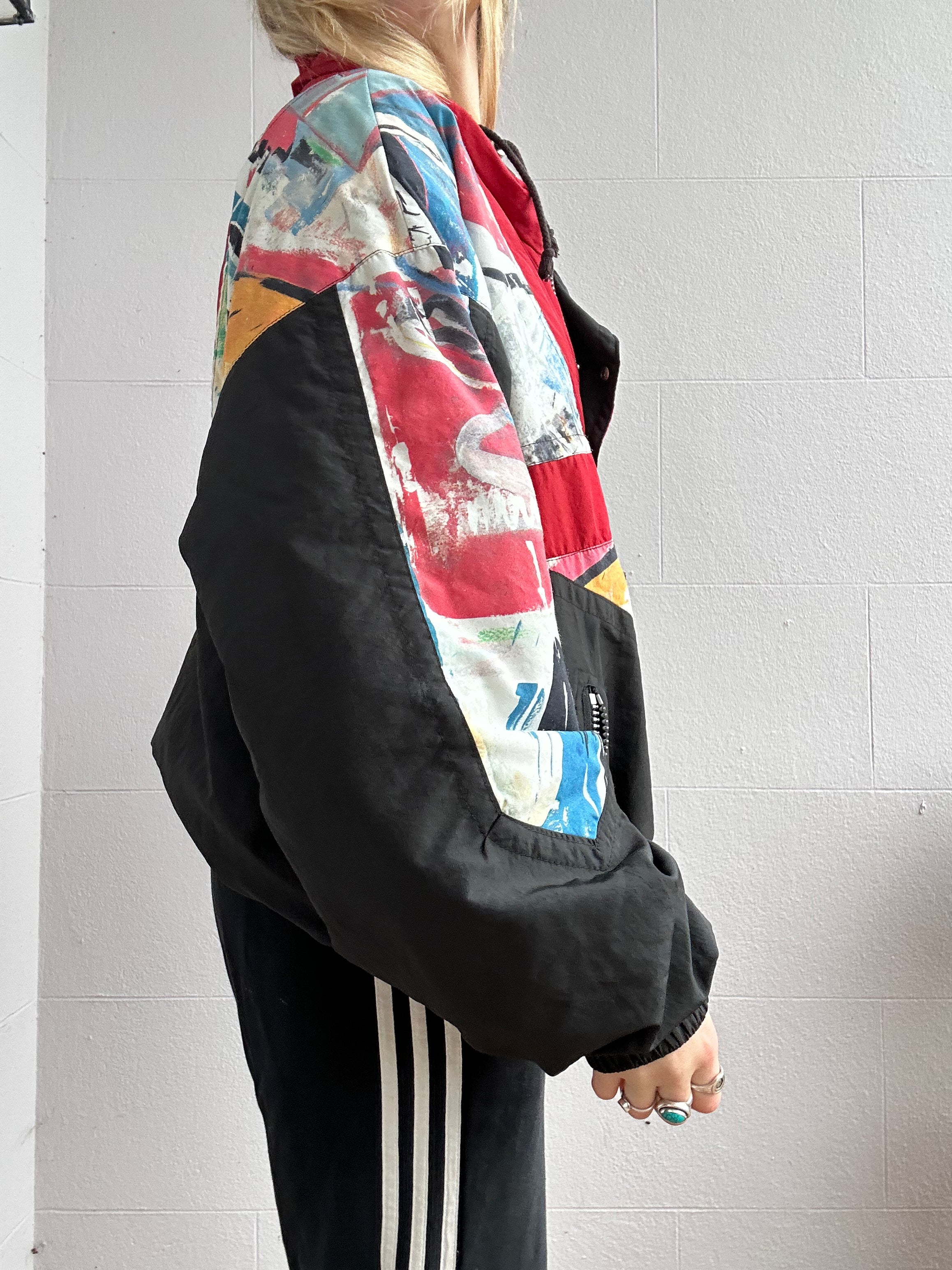 Half Zip 80's Ski Jacket Size M/L