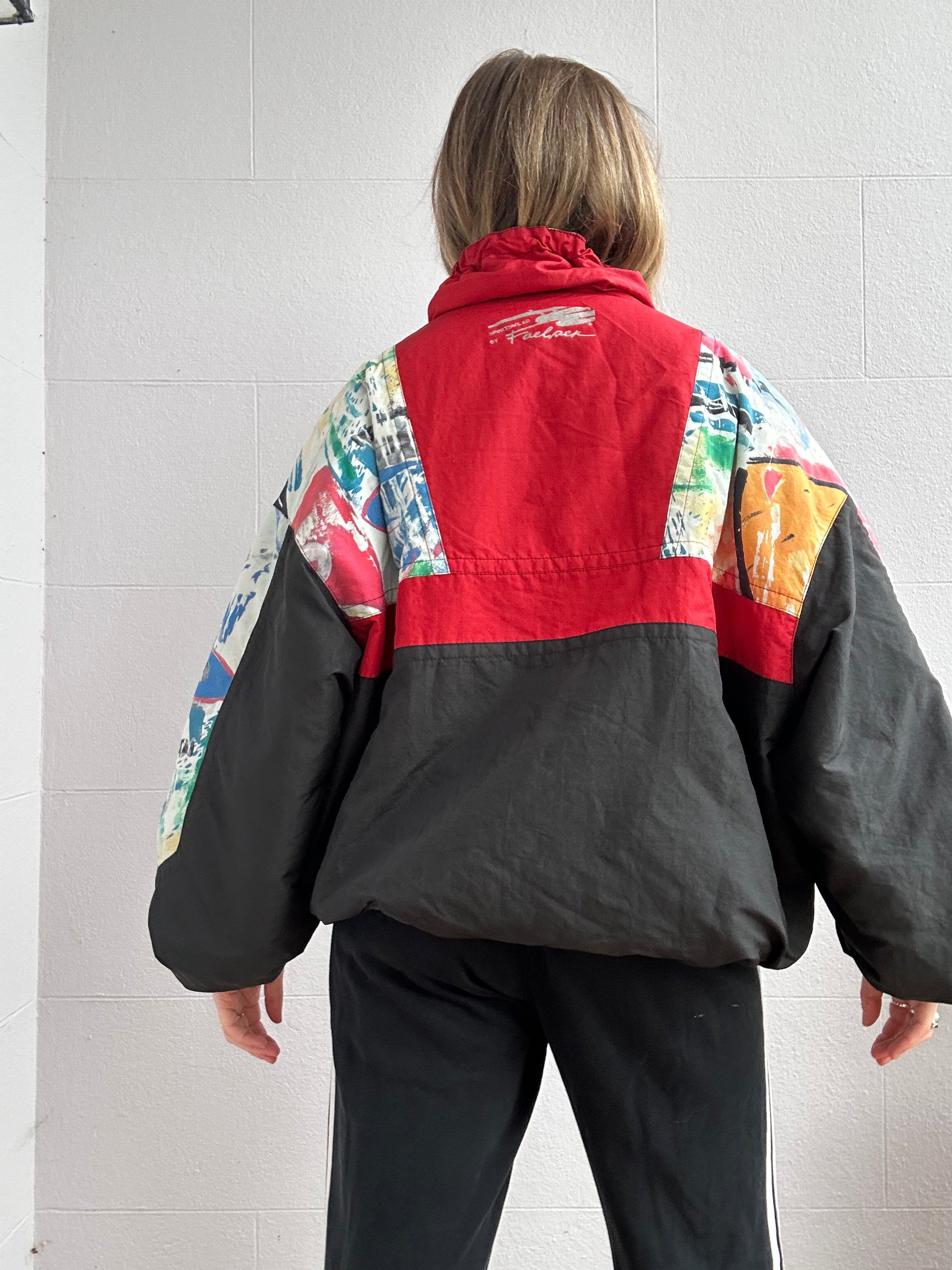Half Zip 80's Ski Jacket Size M/L